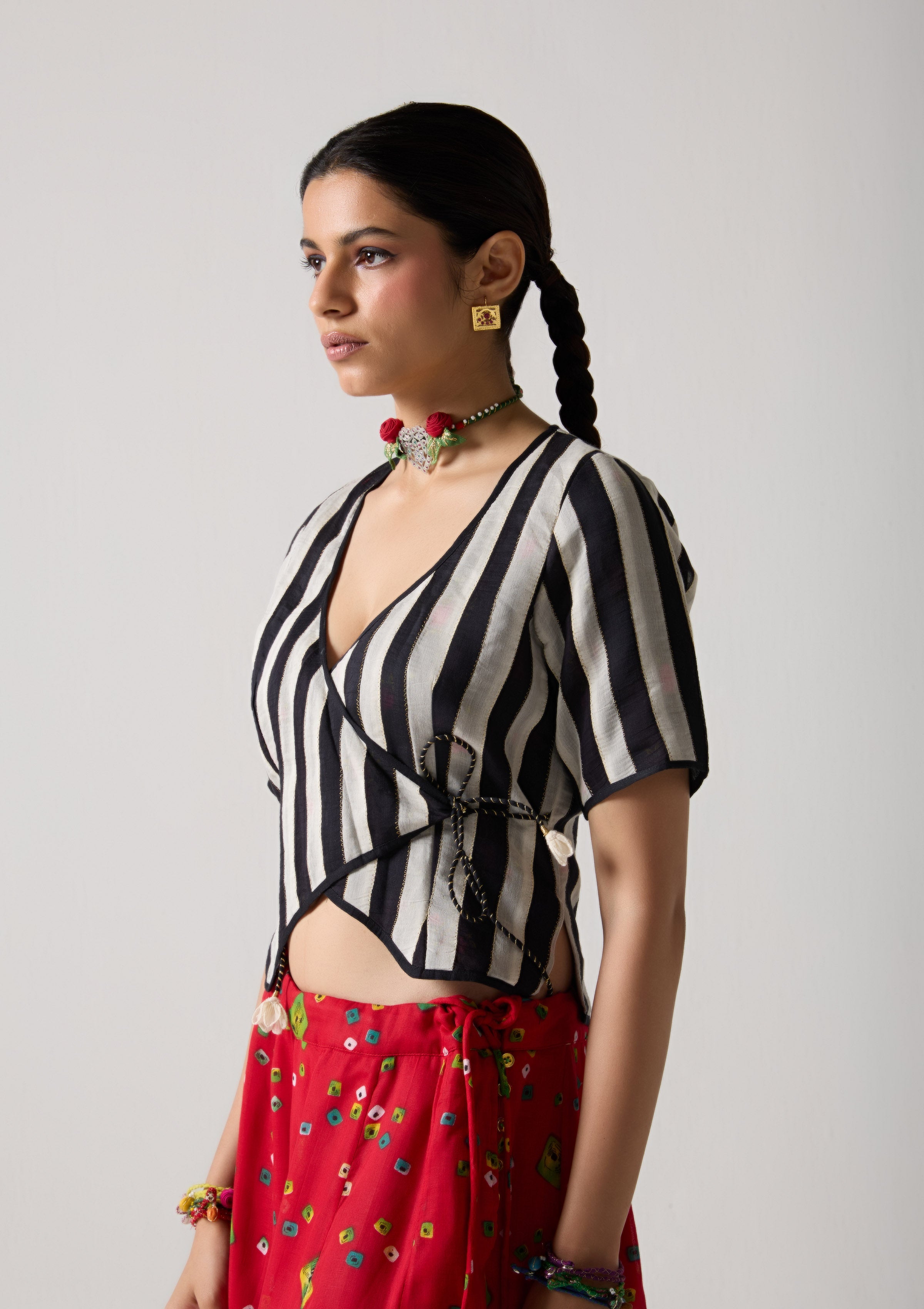 Noir Wrap Blouse