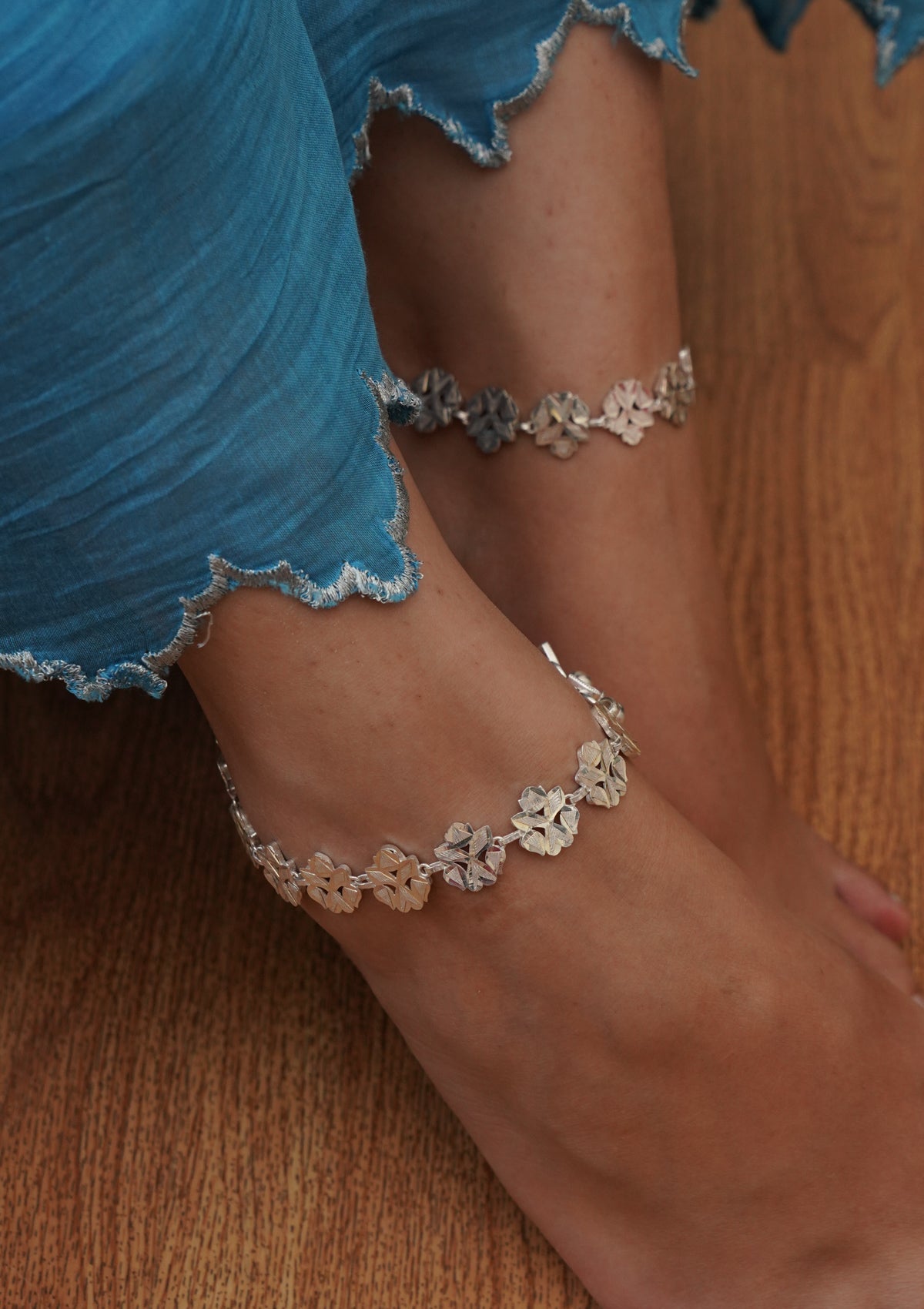 Fahmida Handmade Silver Anklets