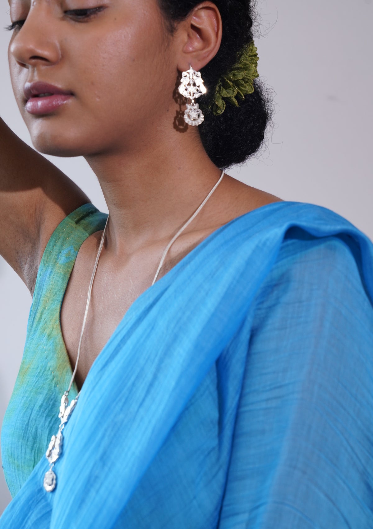 Abhilasha Silver Necklace & Earrings Set