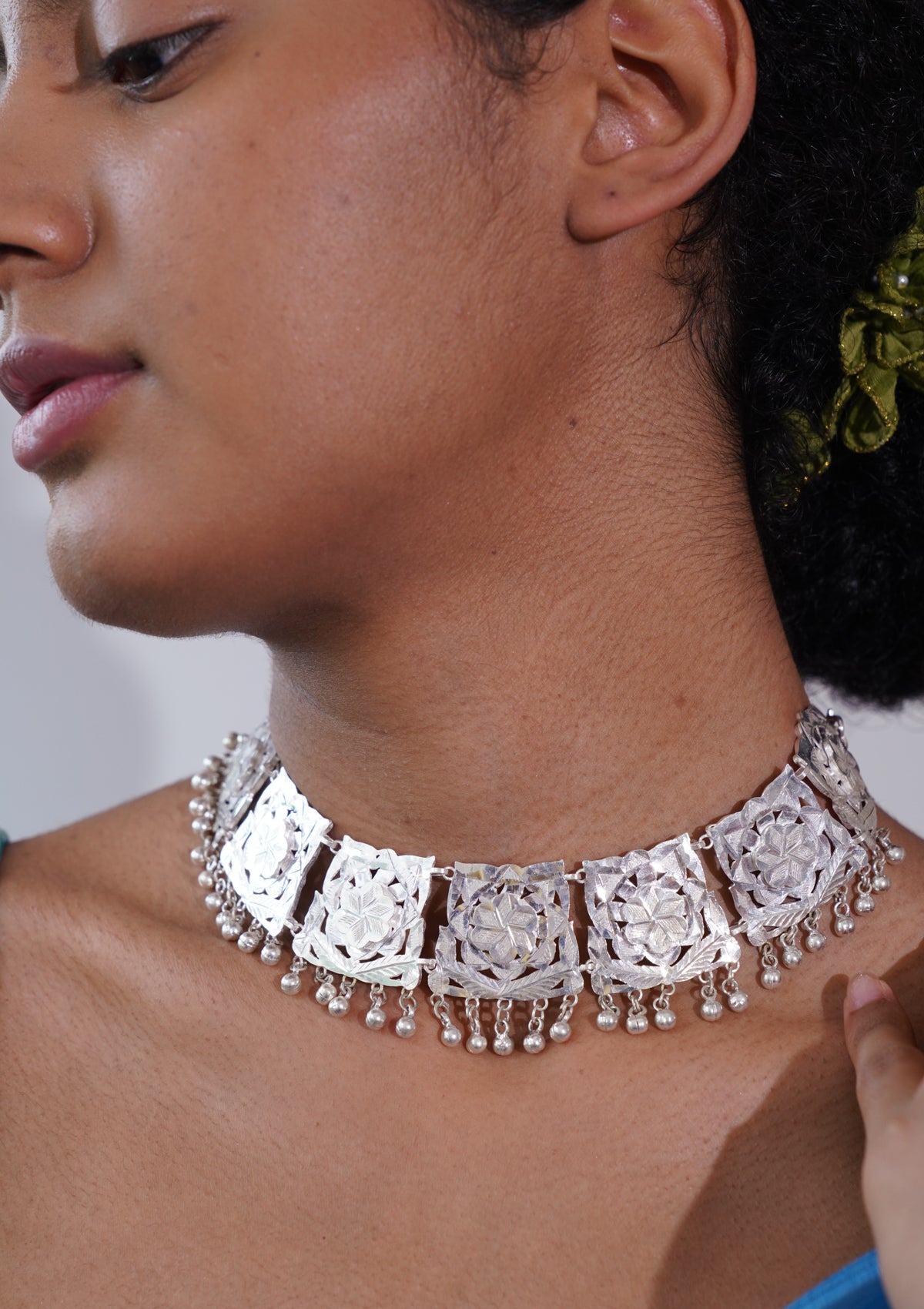 Kalpana Silver Necklace