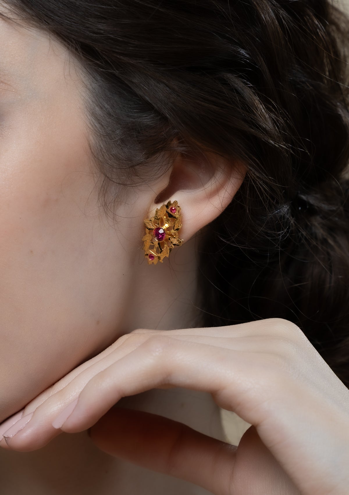 Sunganti Gold Tone Silver Earrings