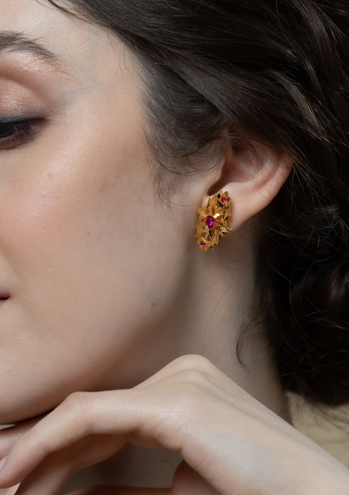 Sunganti Gold Tone Silver Earrings