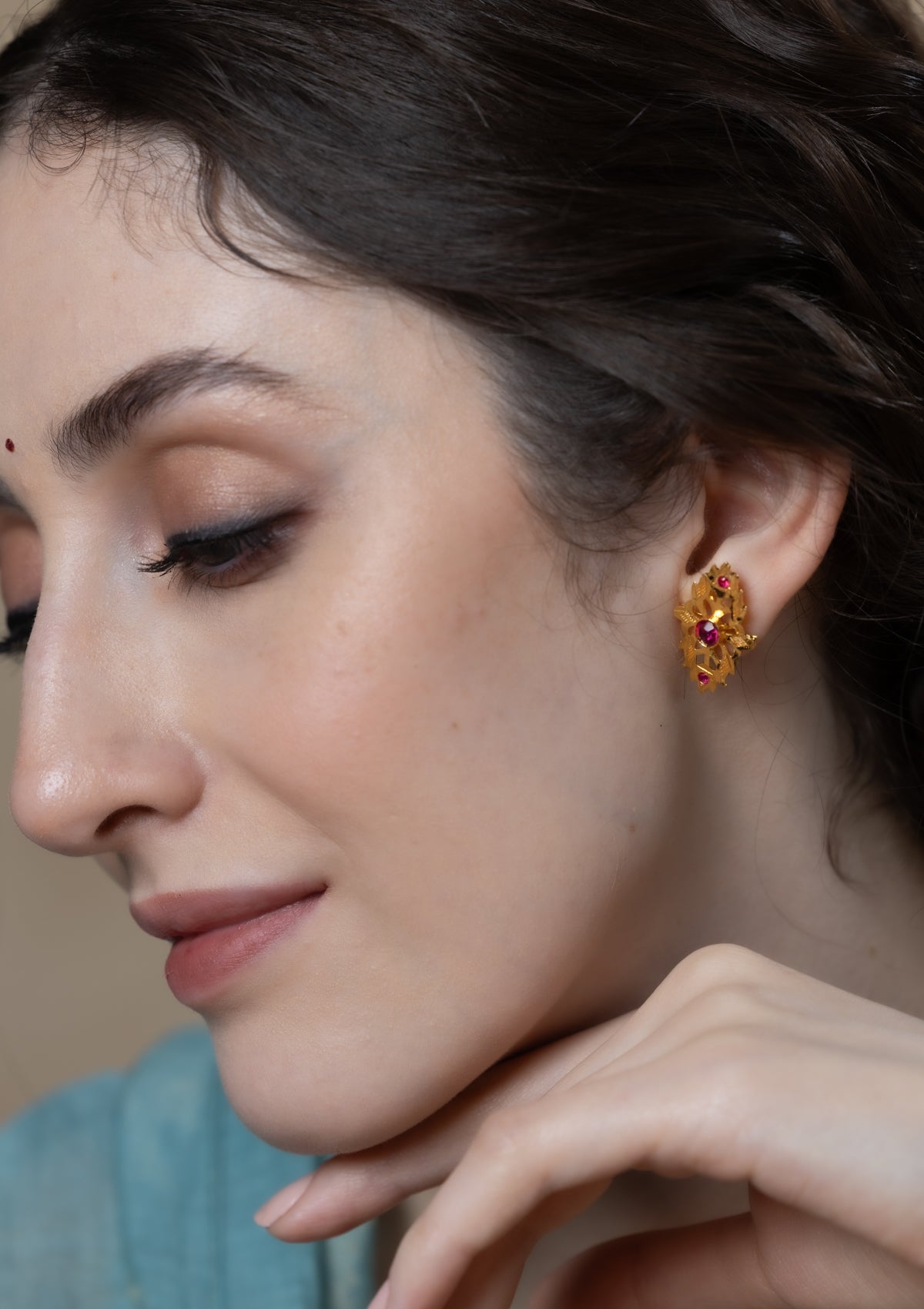 Sunganti Gold Tone Silver Earrings