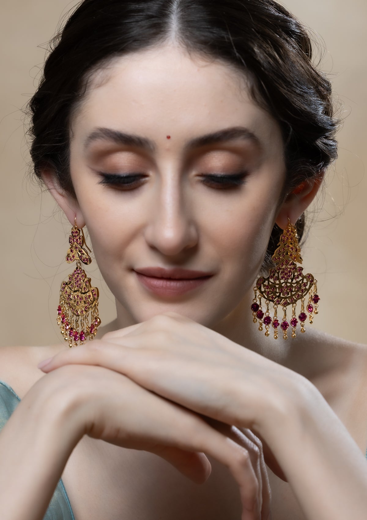 Mitra Gold Tone Silver Earrings