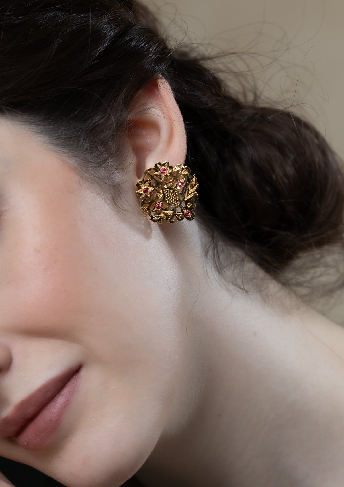Ezza Gold Tone Silver Earrings
