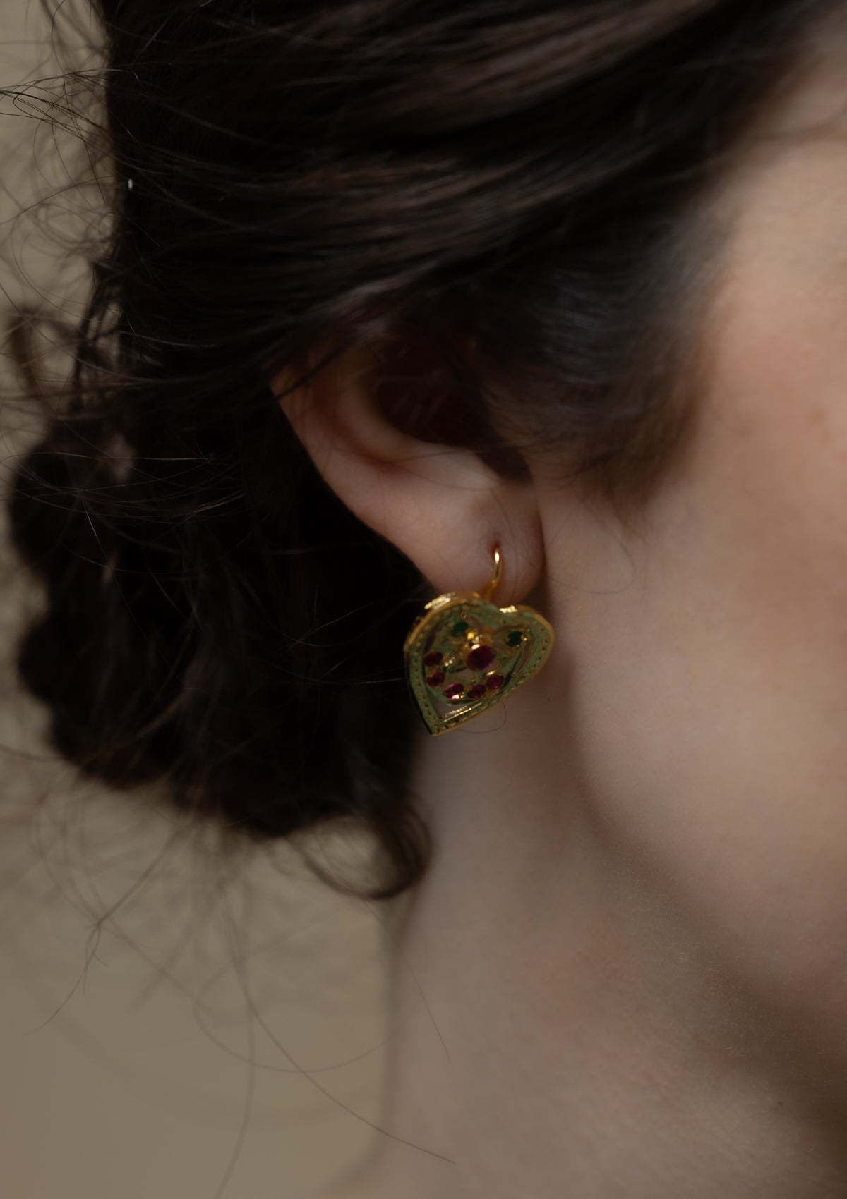 Dilruba Gold Tone Silver Earrings