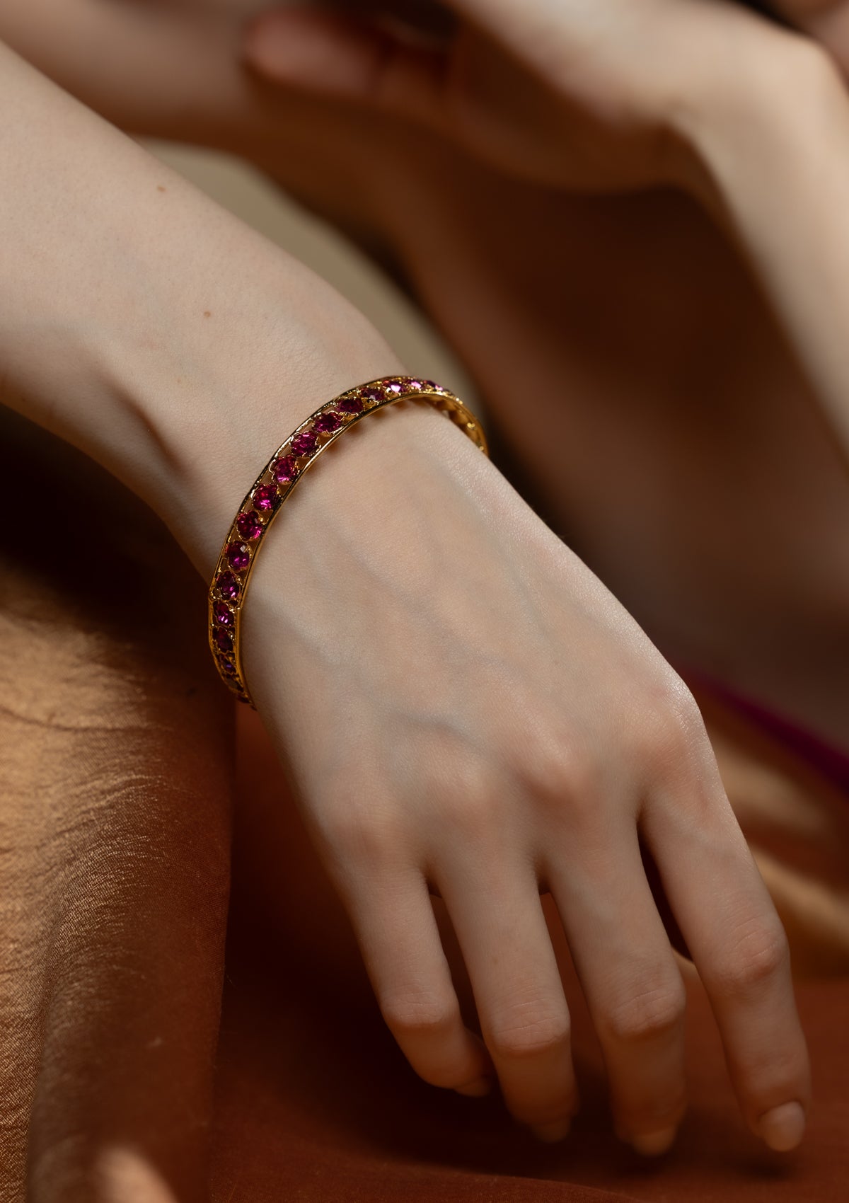 Ekta Gold Tone Silver Bangle