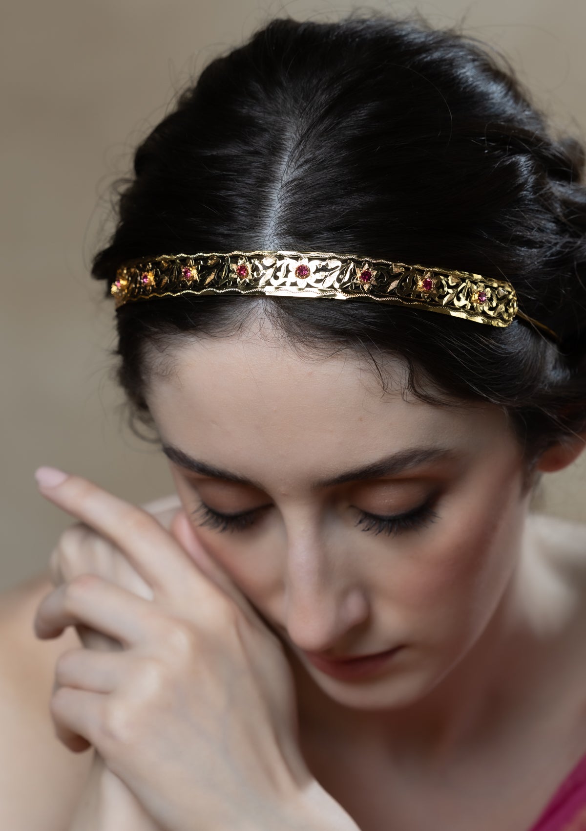 Mahi Gold Tone Silver Hairband