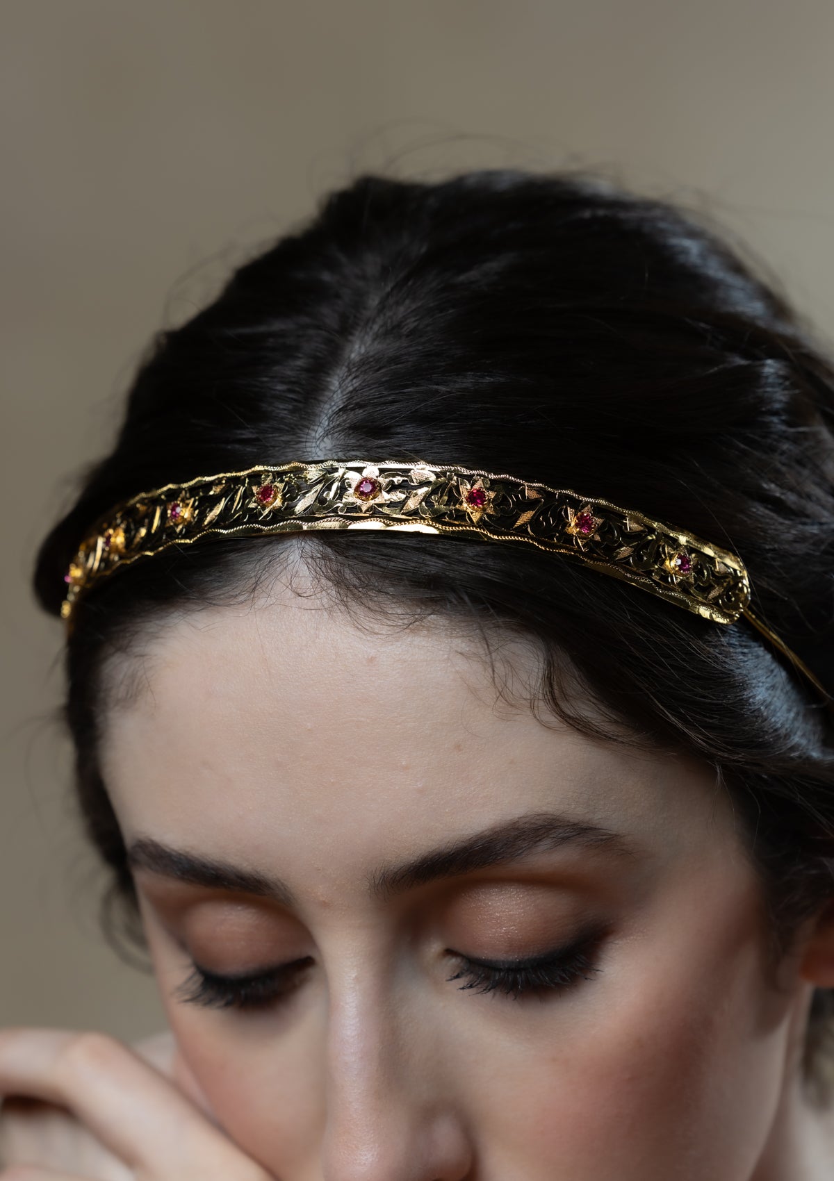 Mahi Gold Tone Silver Hairband