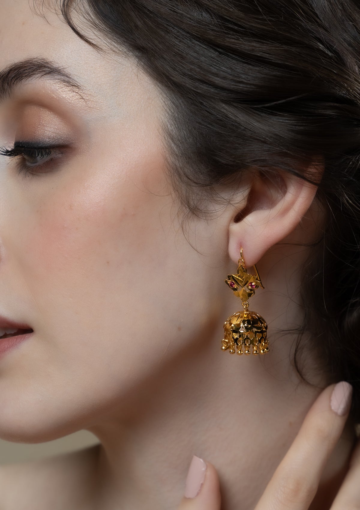 Salma Gold Tone Silver Earrings