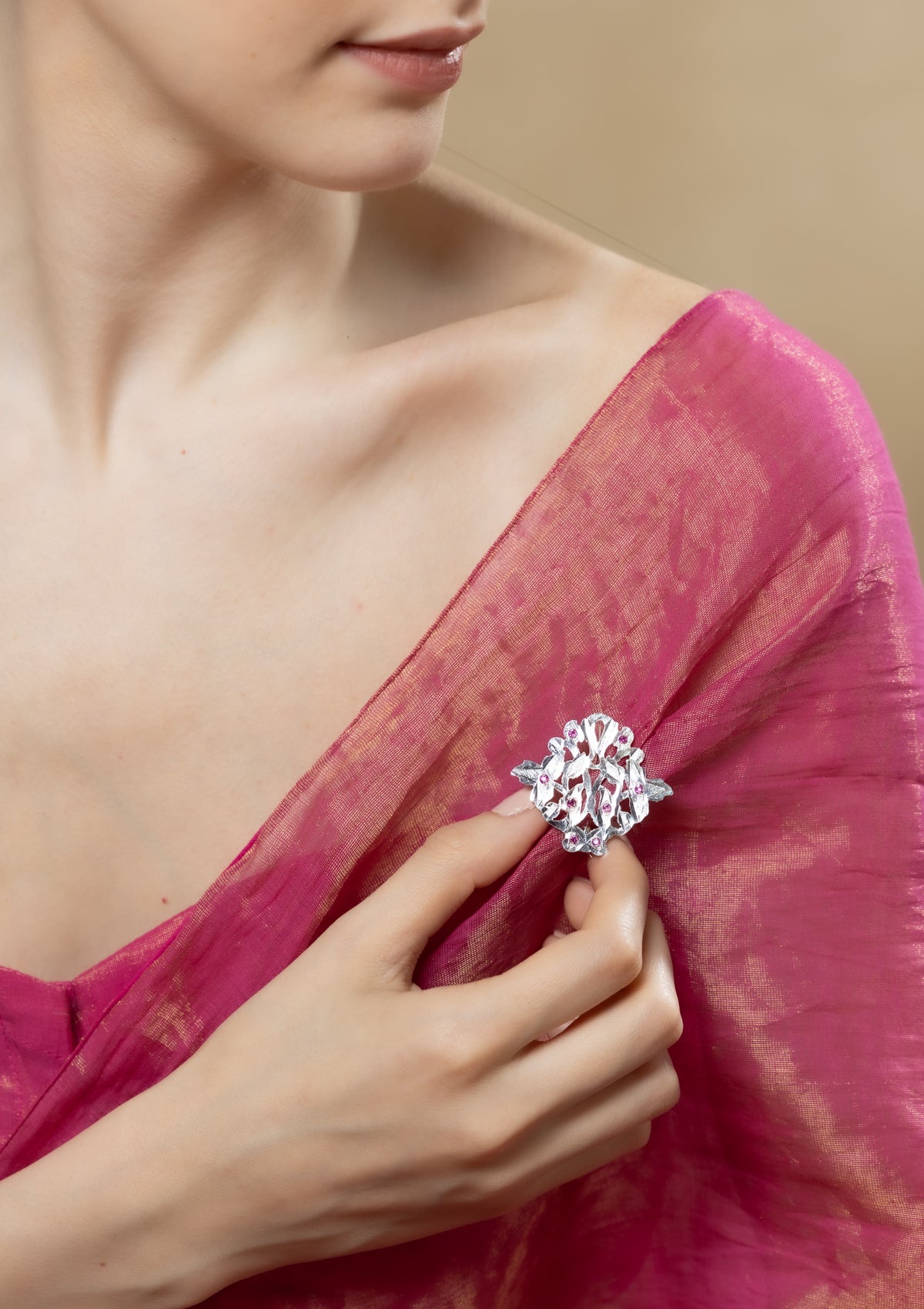 Amina Handmade Silver Brooch