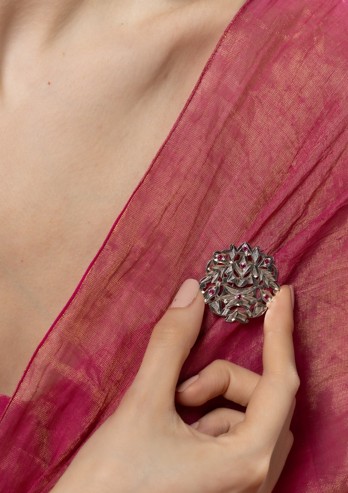 Afsana Handmade Silver Brooch
