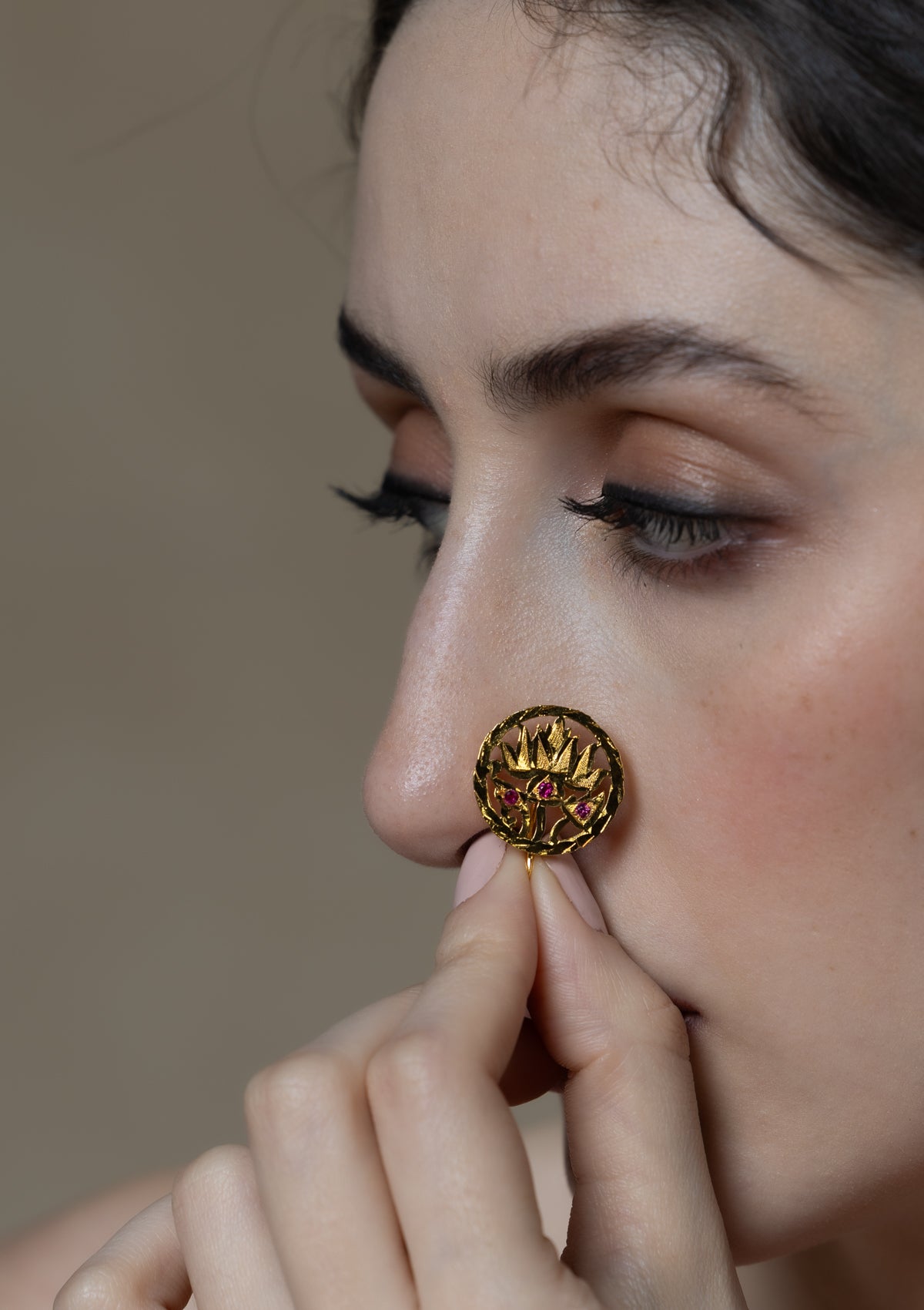 Amara Gold Tone Silver Nosepin