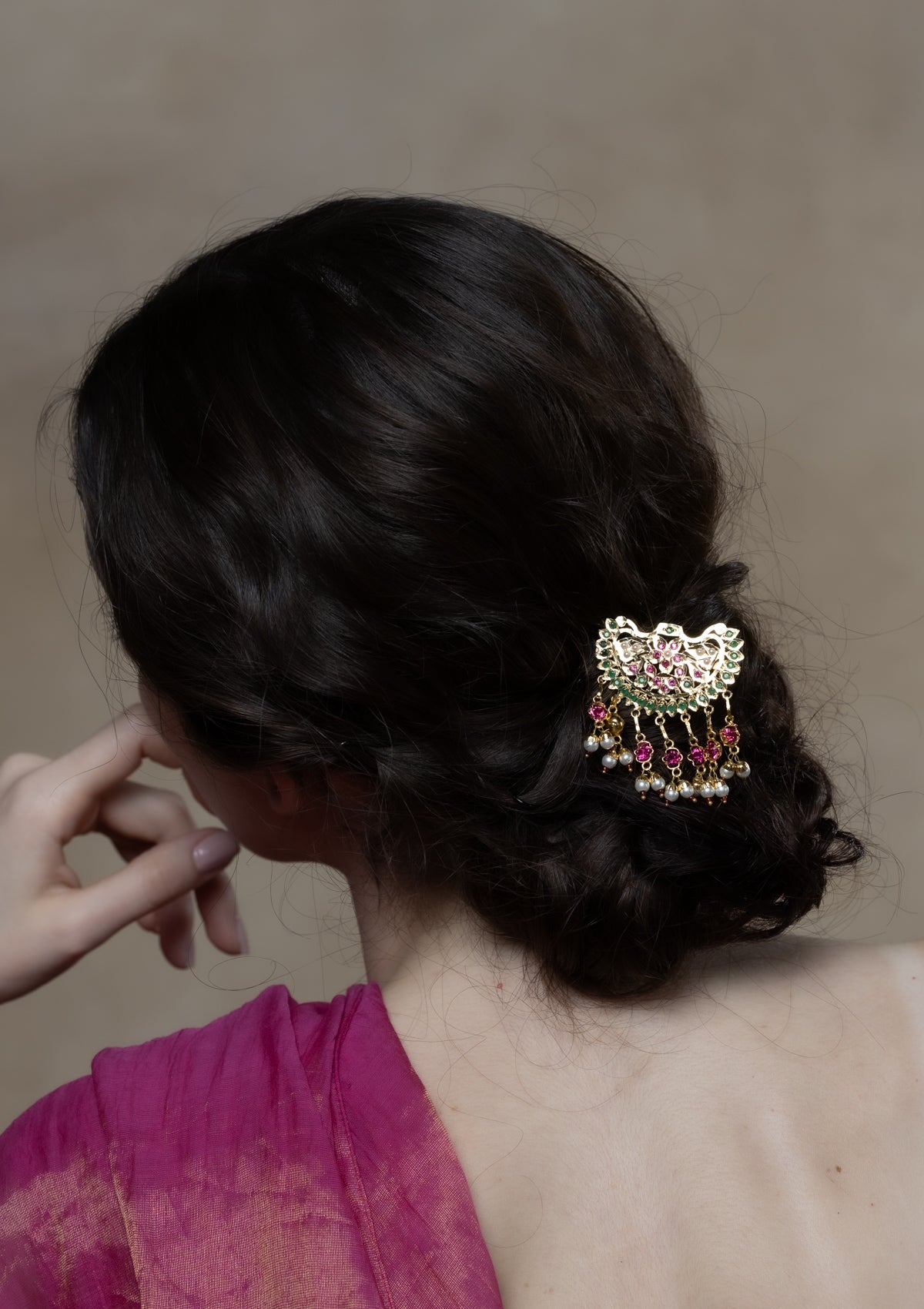 Naina Gold Tone Silver Hairpin