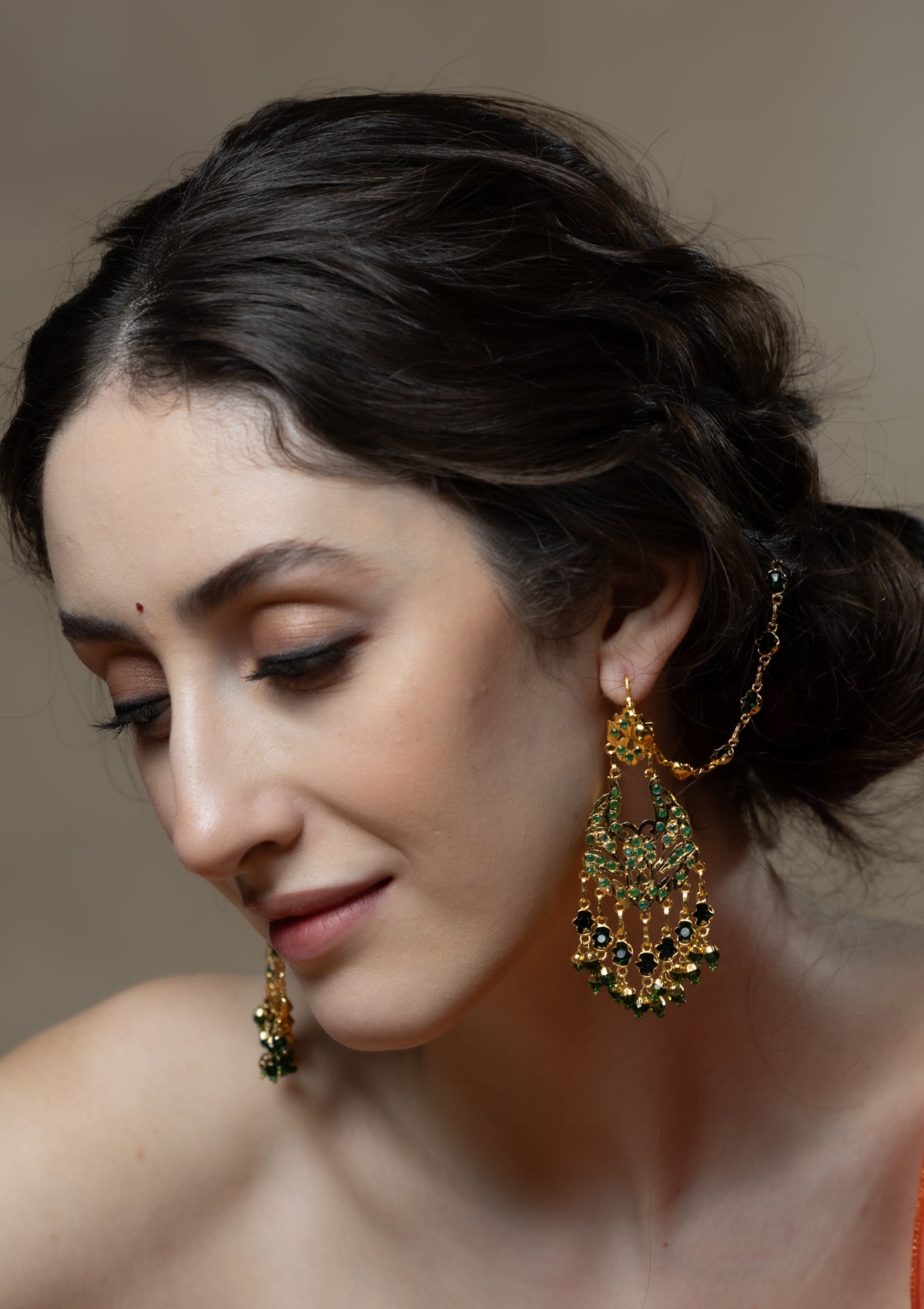 Yashomati Gold Tone Silver Earrings