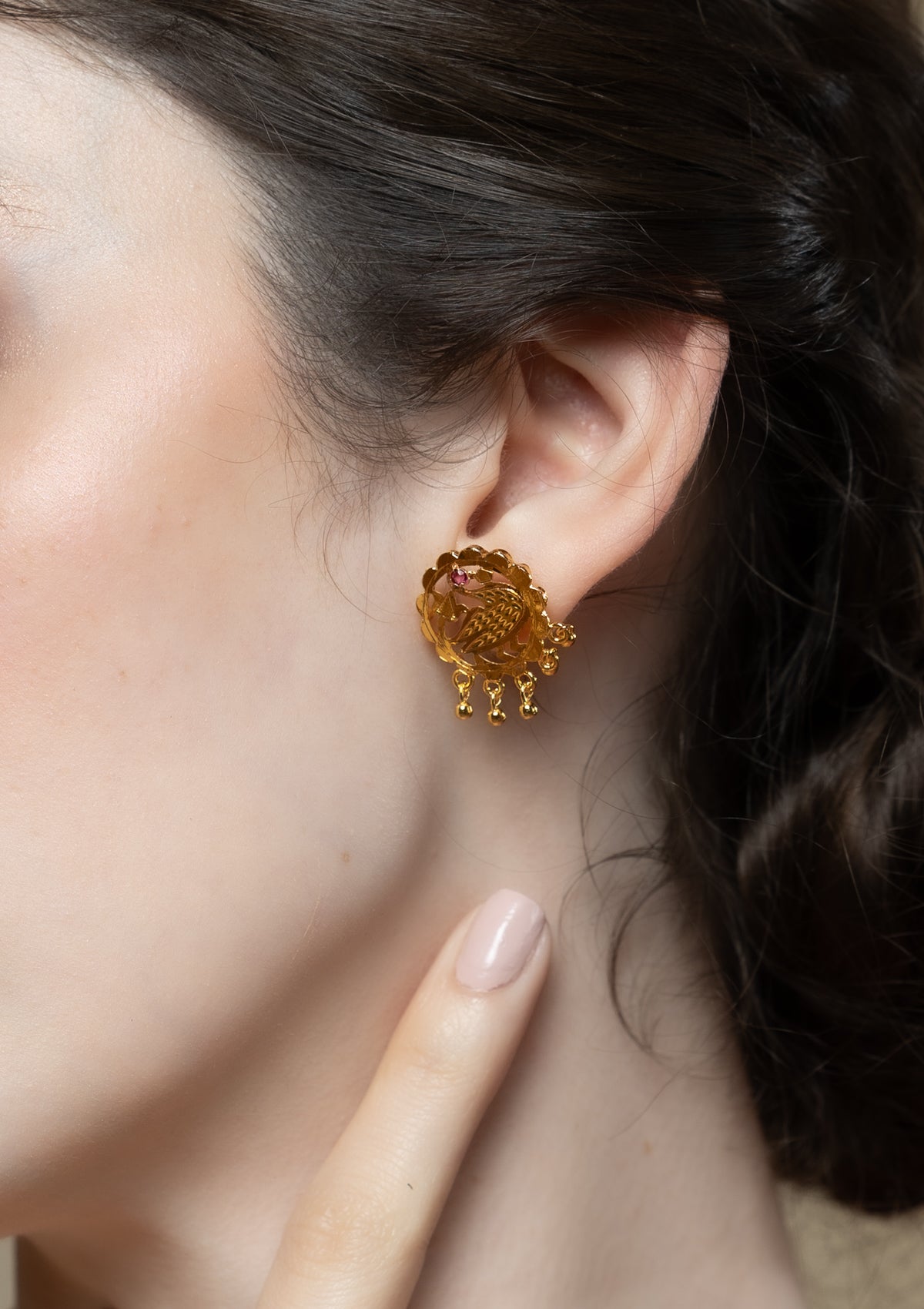 Fazia Gold Tone Silver Earrings