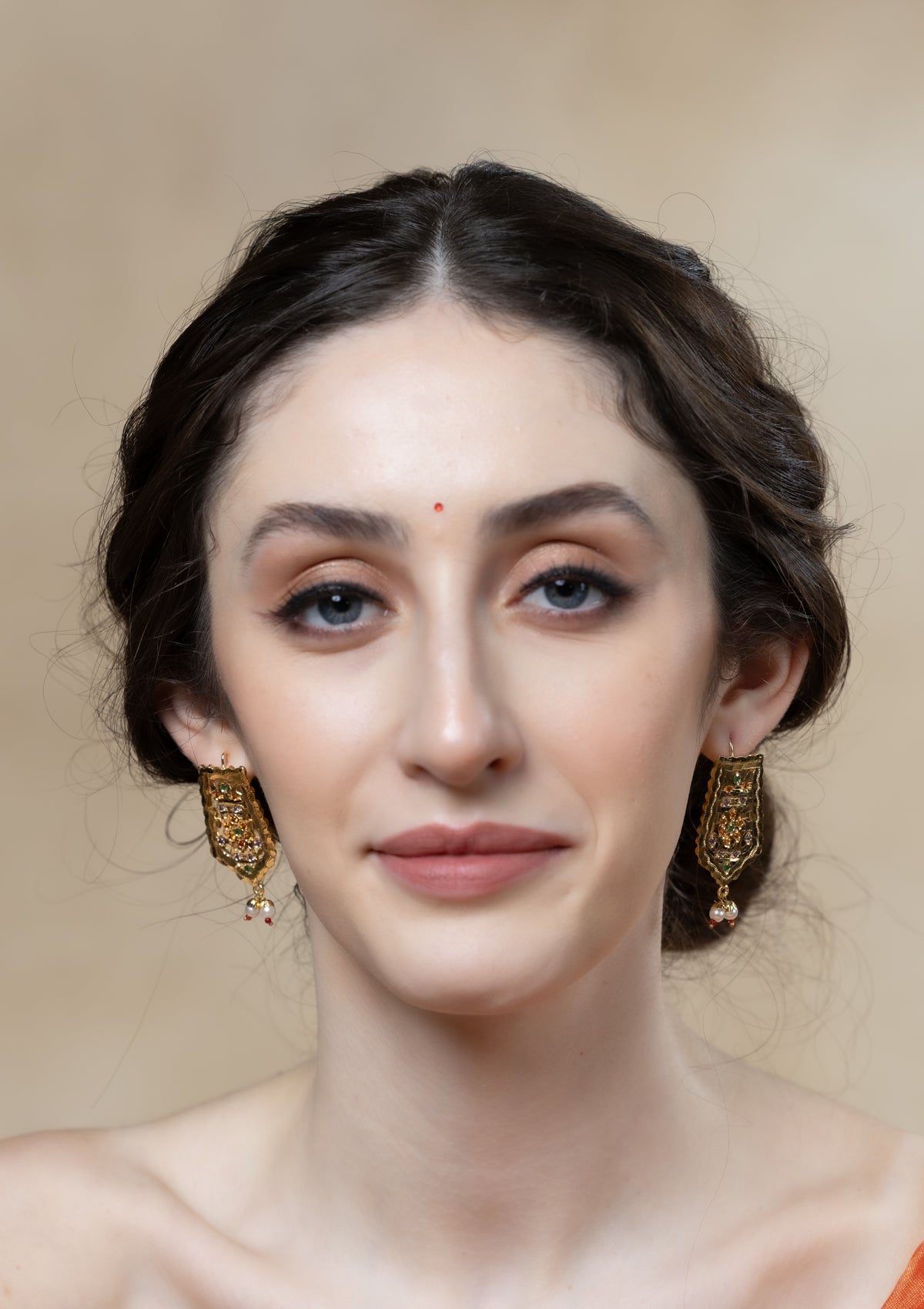 Mayuri Gold Tone Silver Earrings