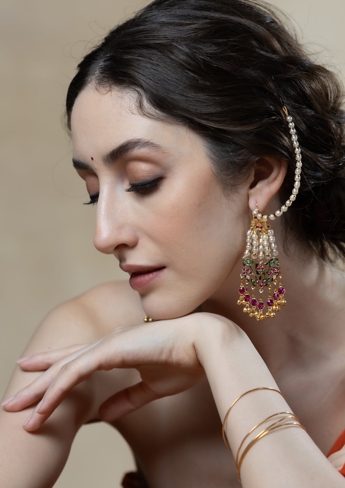 Junaina Gold Tone Silver Earrings