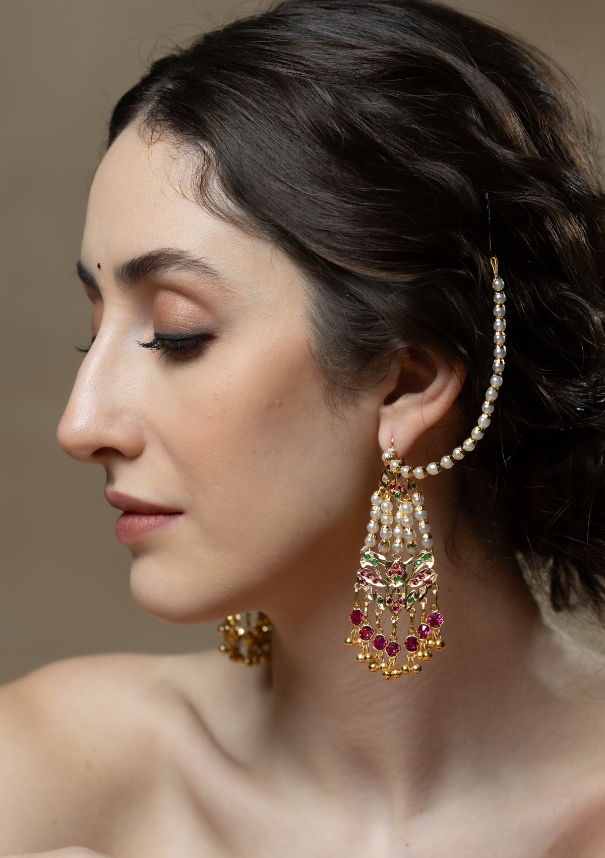 Junaina Gold Tone Silver Earrings