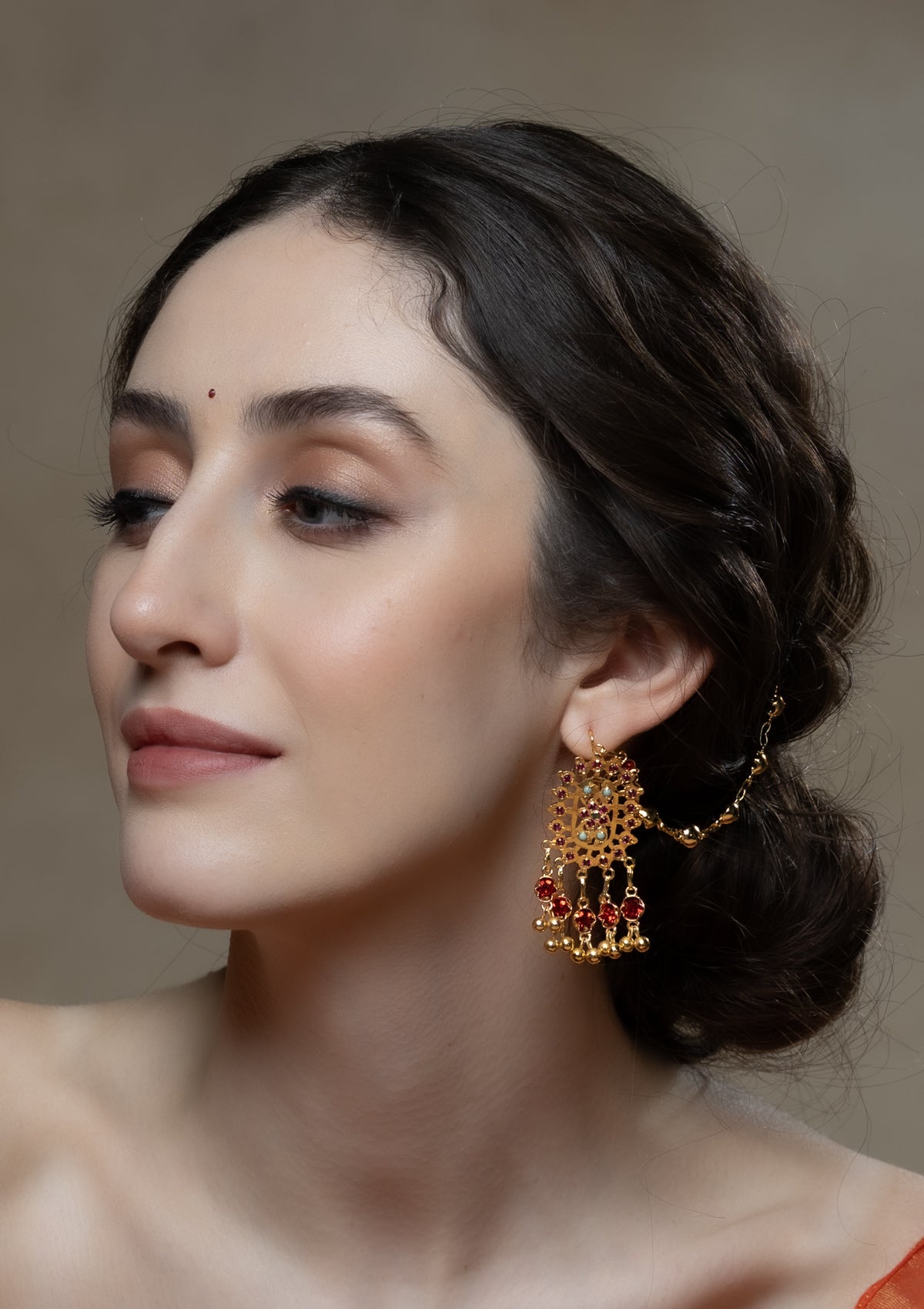 Ruba Gold Tone Silver Earrings