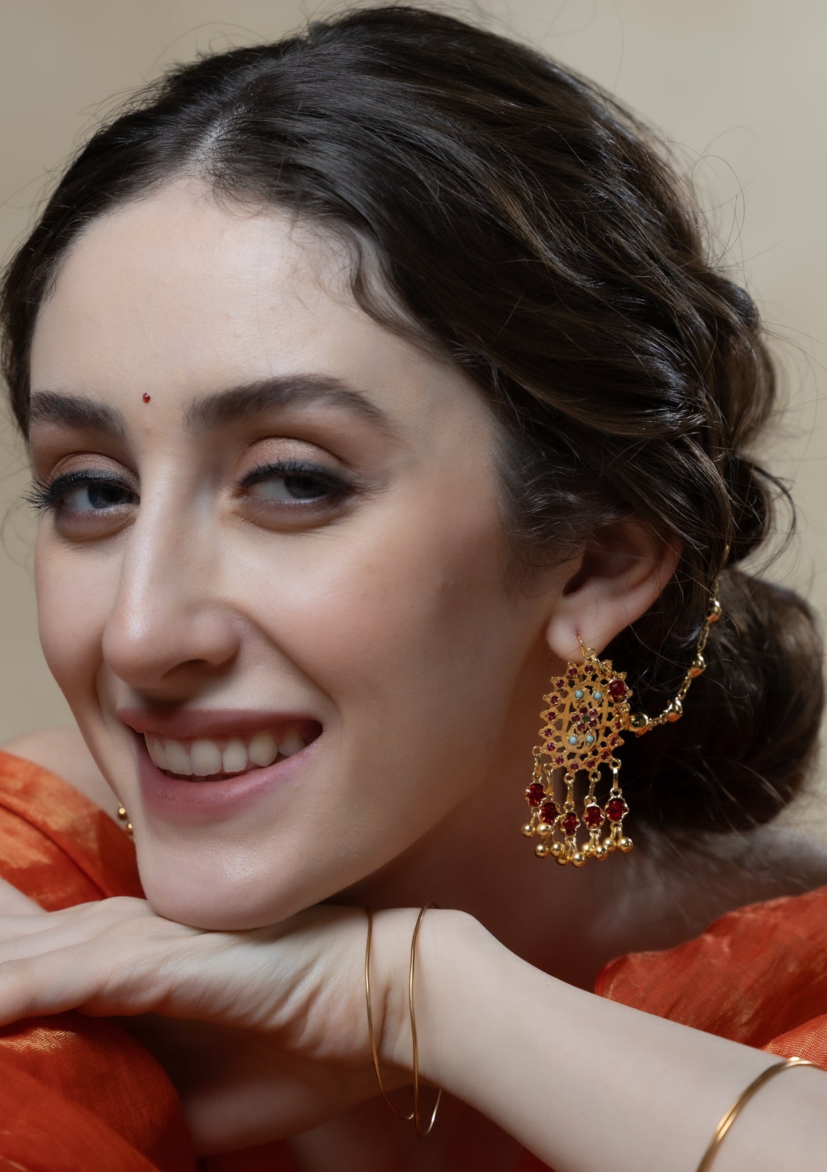 Ruba Gold Tone Silver Earrings