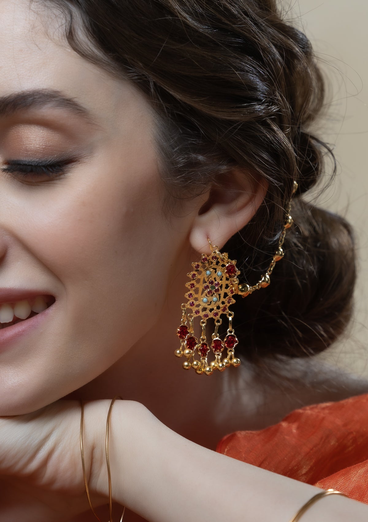 Ruba Gold Tone Silver Earrings