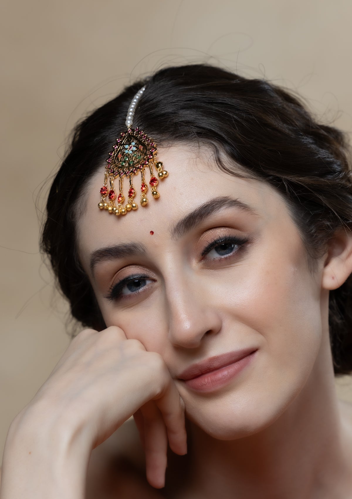 Ruba Gold Tone Silver Mangtikka