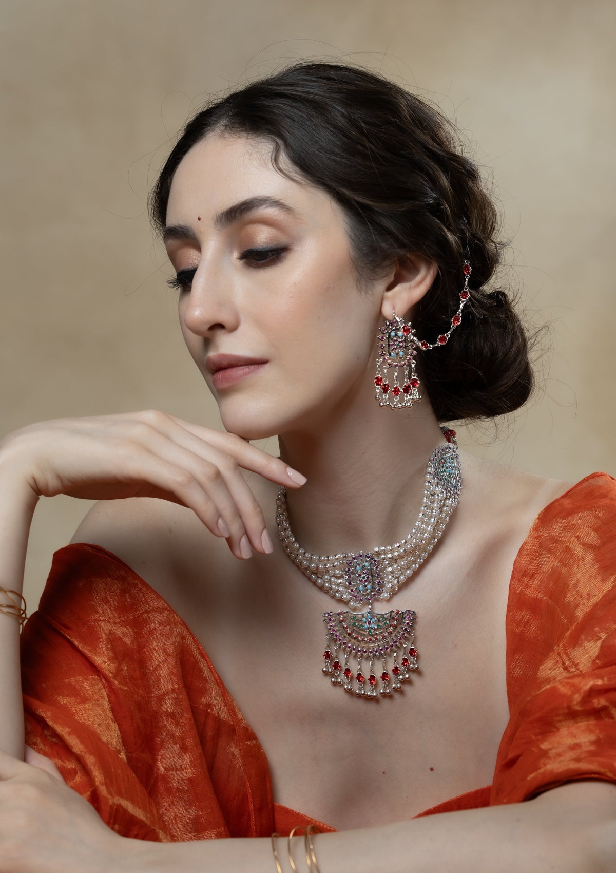 Ruba Handmade Silver Necklace & Earrings Set