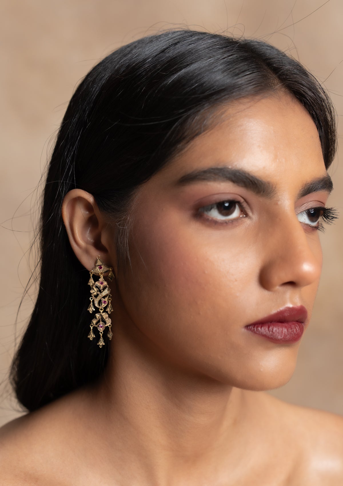 Manjari Gold Earrings