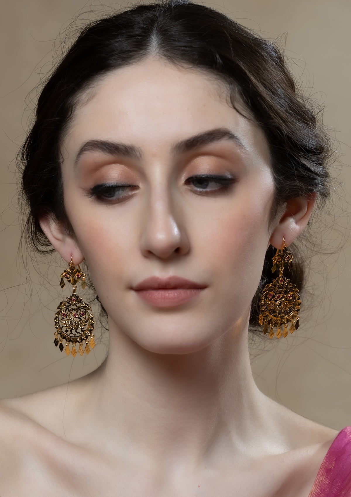 Liyana Gold Tone Silver Earrings