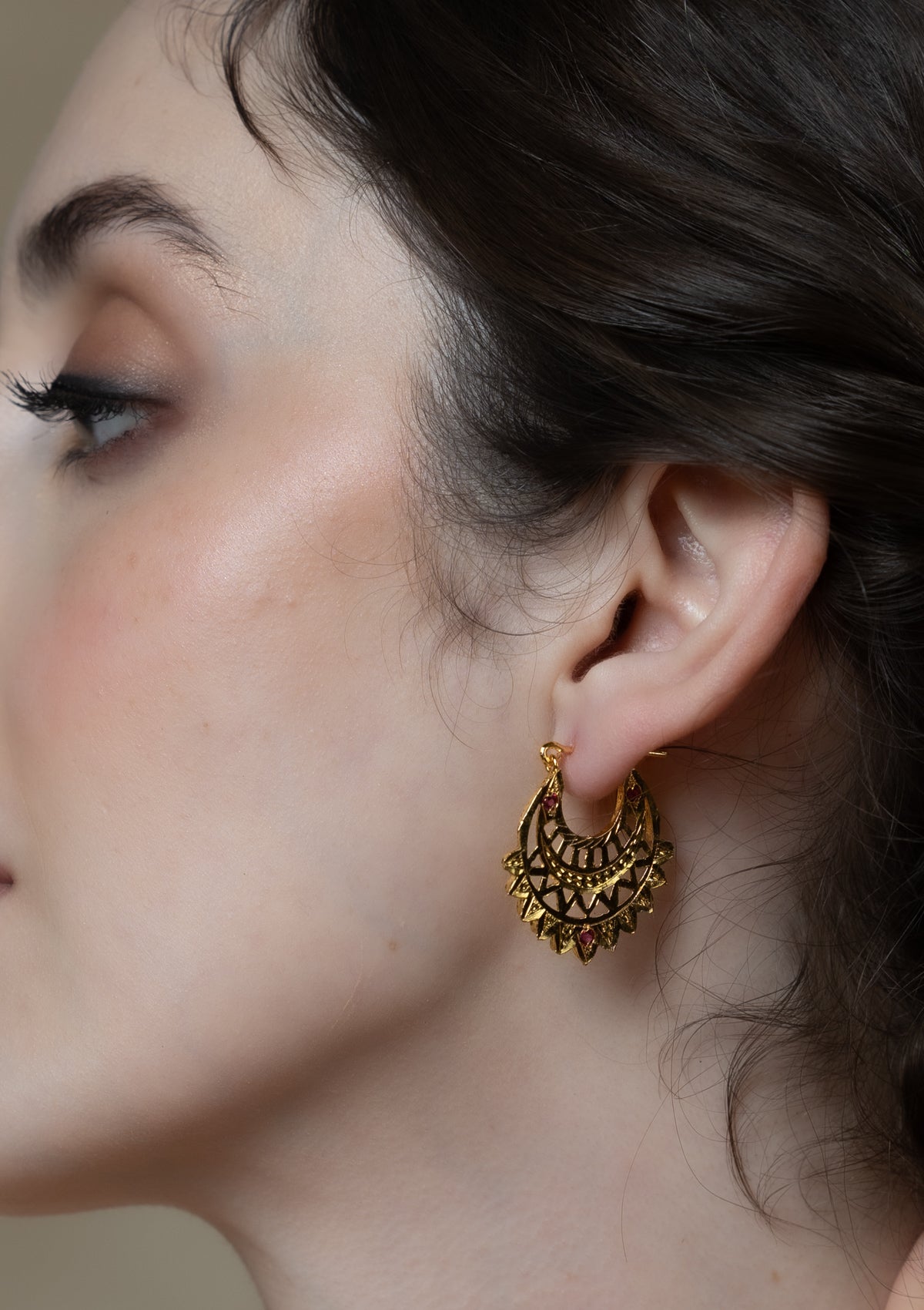 Noorichand Gold Tone Silver Earrings