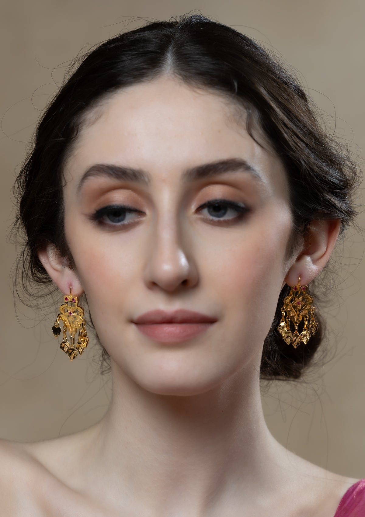 Imrana Gold Tone Silver Earrings