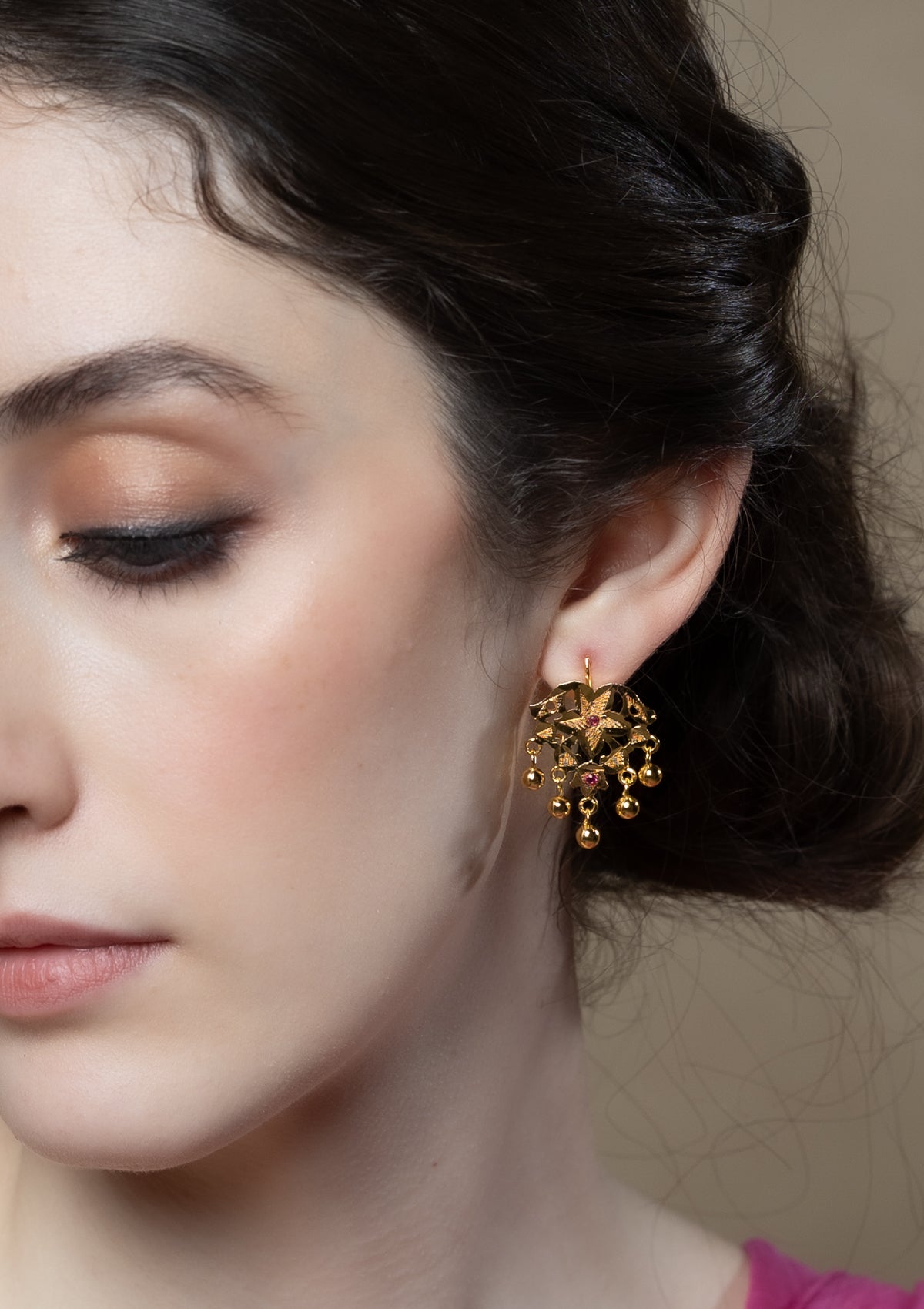 Nirkala Gold Tone Silver Earrings