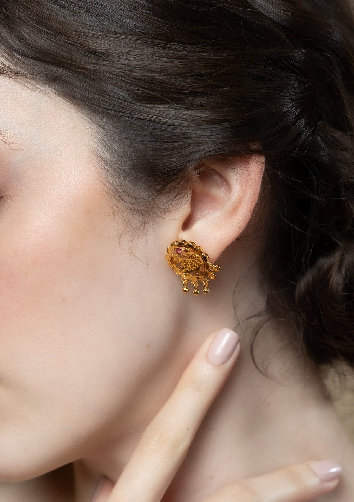 Fazia Gold Tone Silver Earrings