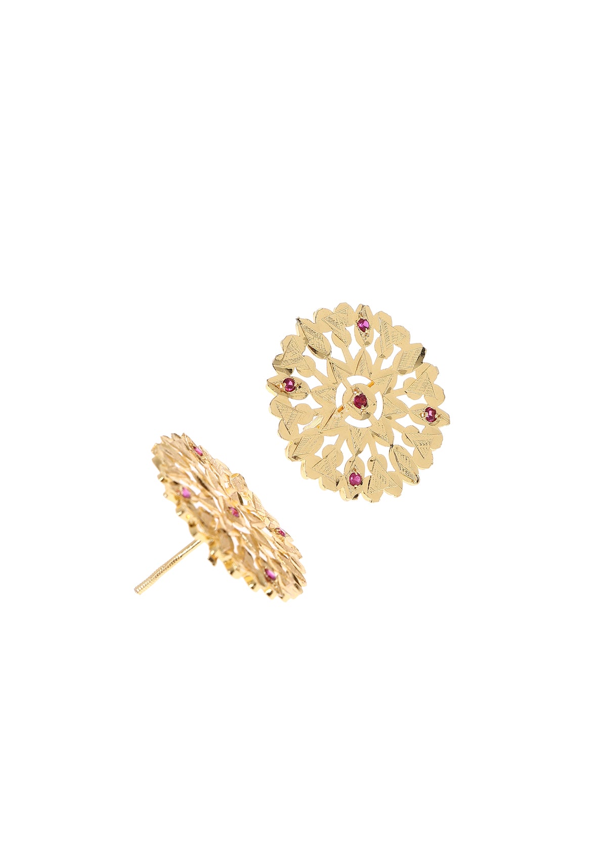 Nandi Handmade Gold Tone Silver Studs