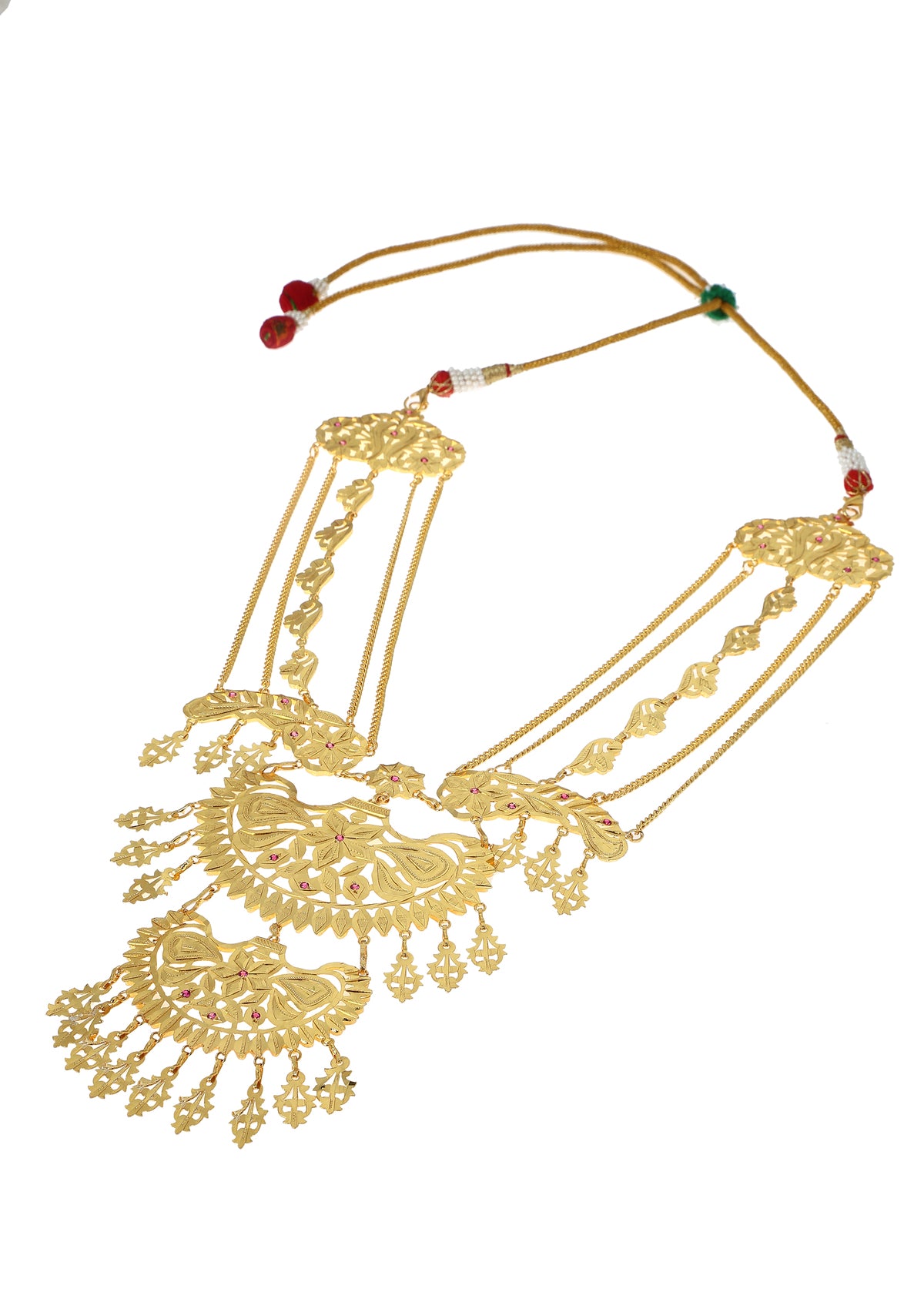 Nargis Handmade Goldtone Silver Necklace