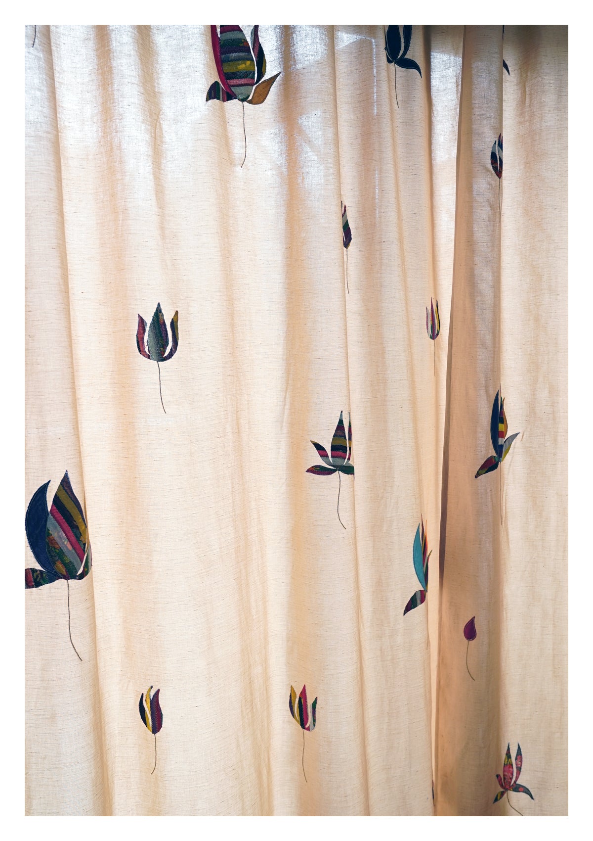 Nelumbo Beige Linen Curtain