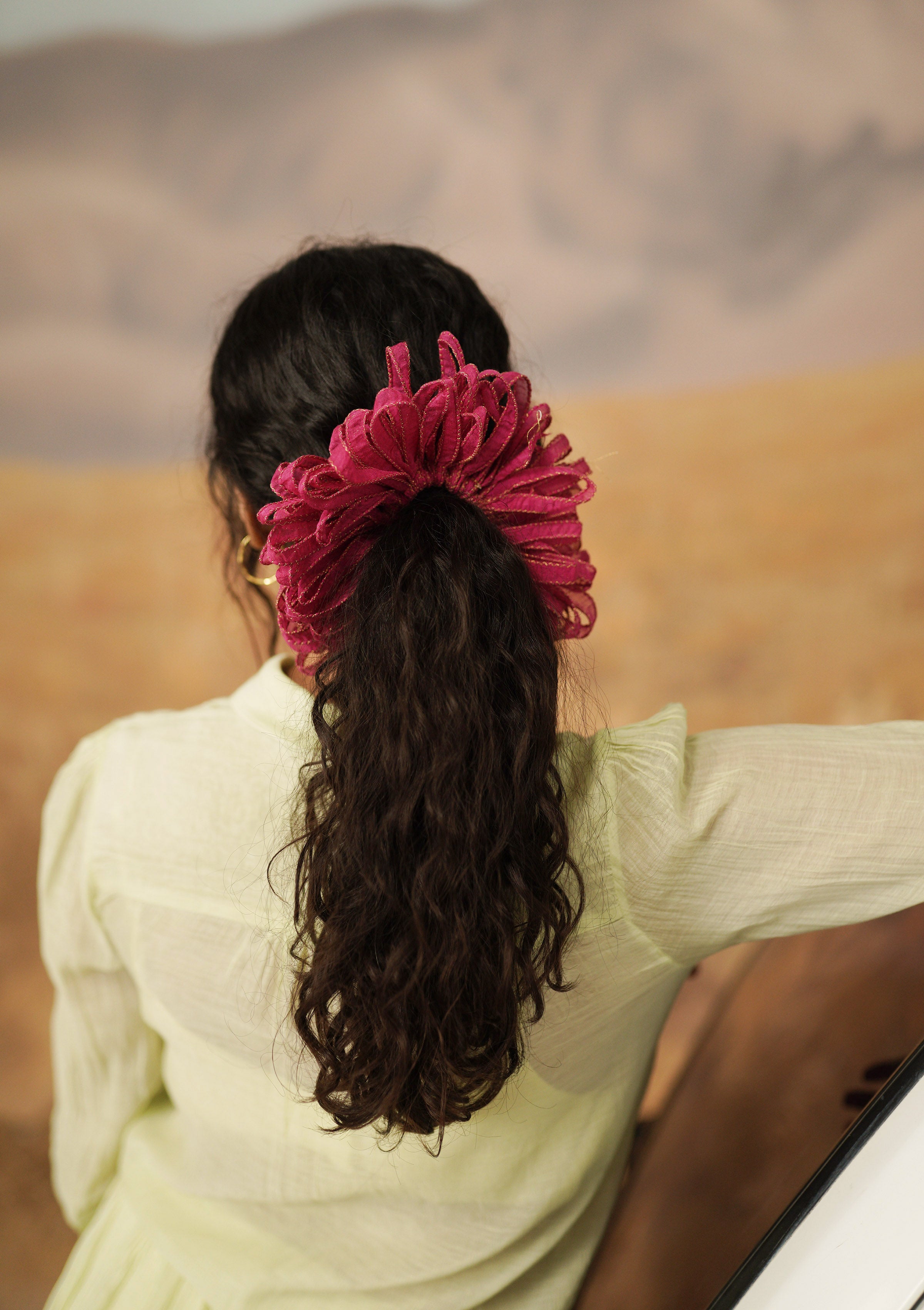 Gulaabi Drama Scrunchie