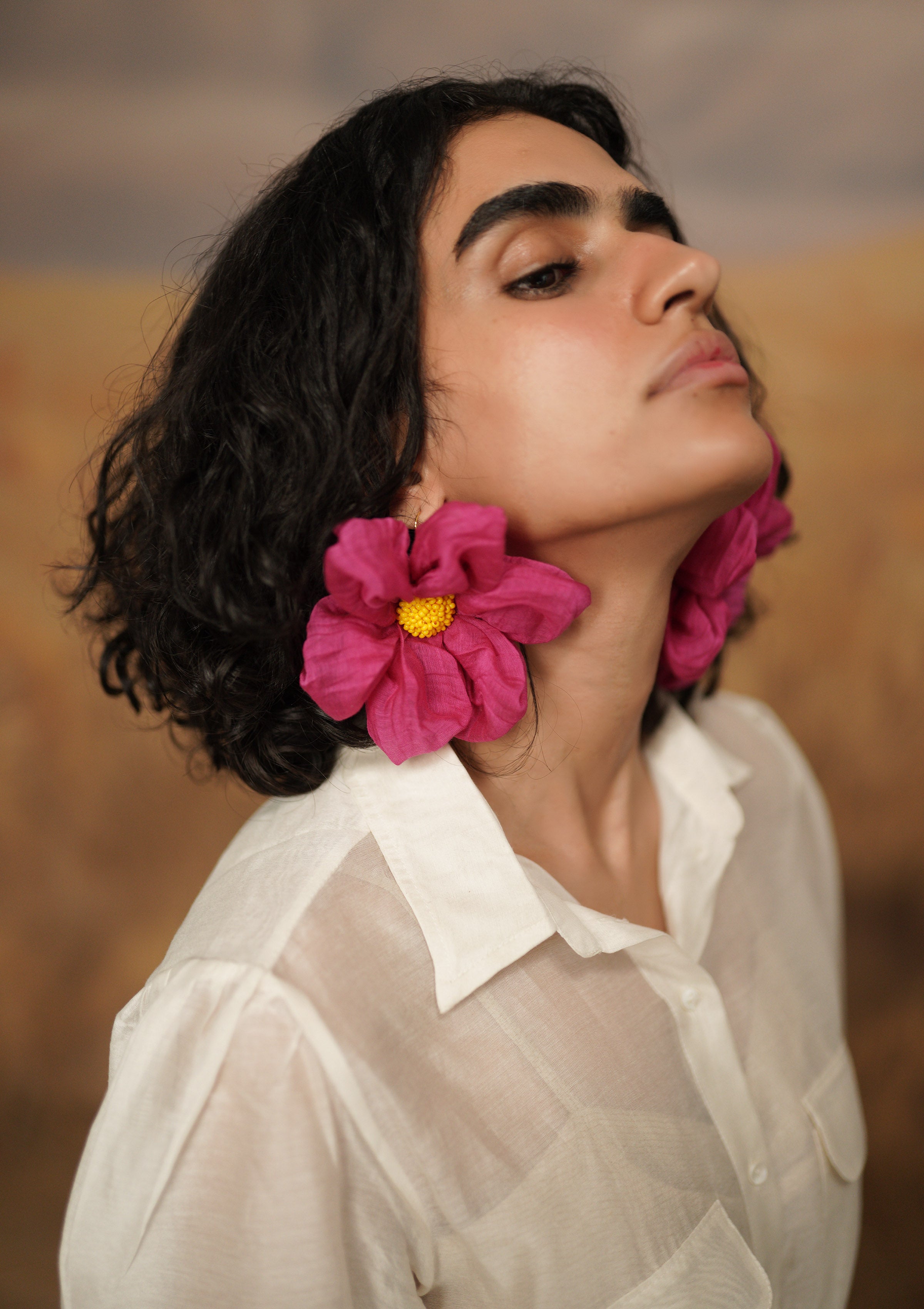 Rani Rasberry Floral Earrings