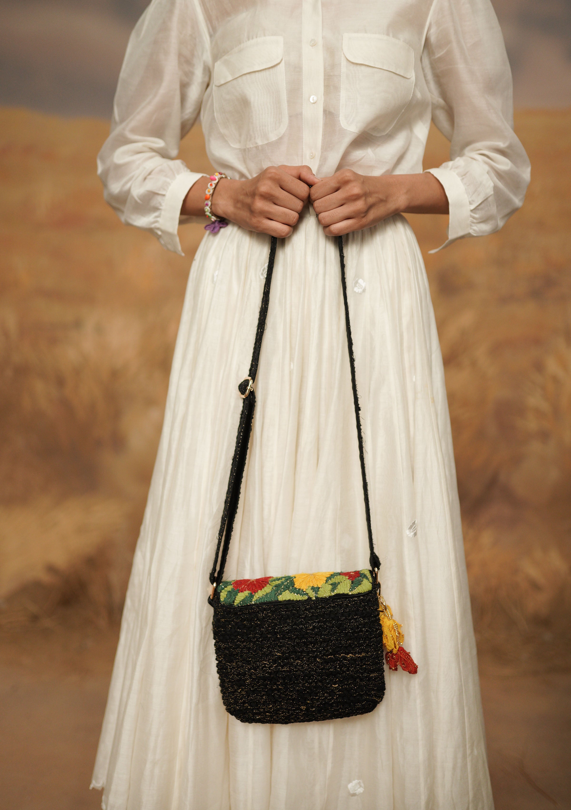 Moonlit Knit Sling Bag