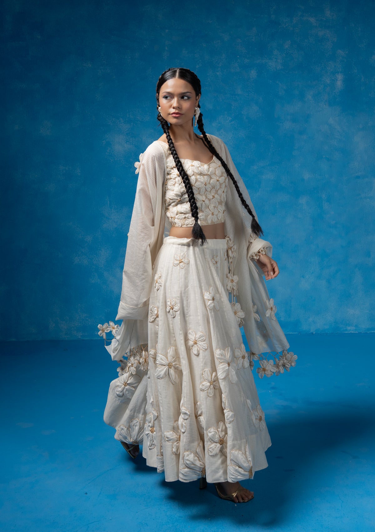 Sursuri Blouse,Skirt & Dupatta Set