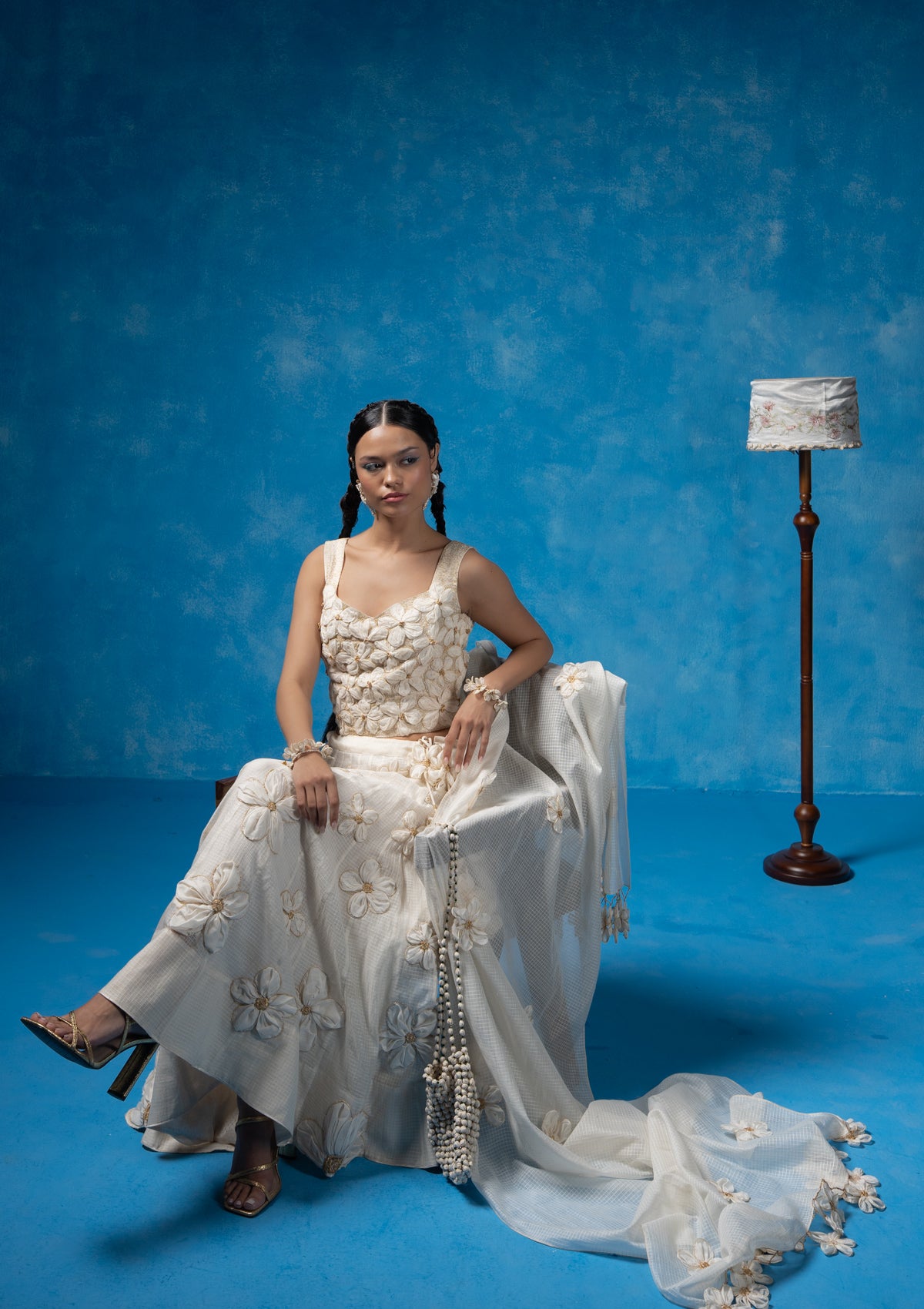 Sursuri Blouse,Skirt & Dupatta Set