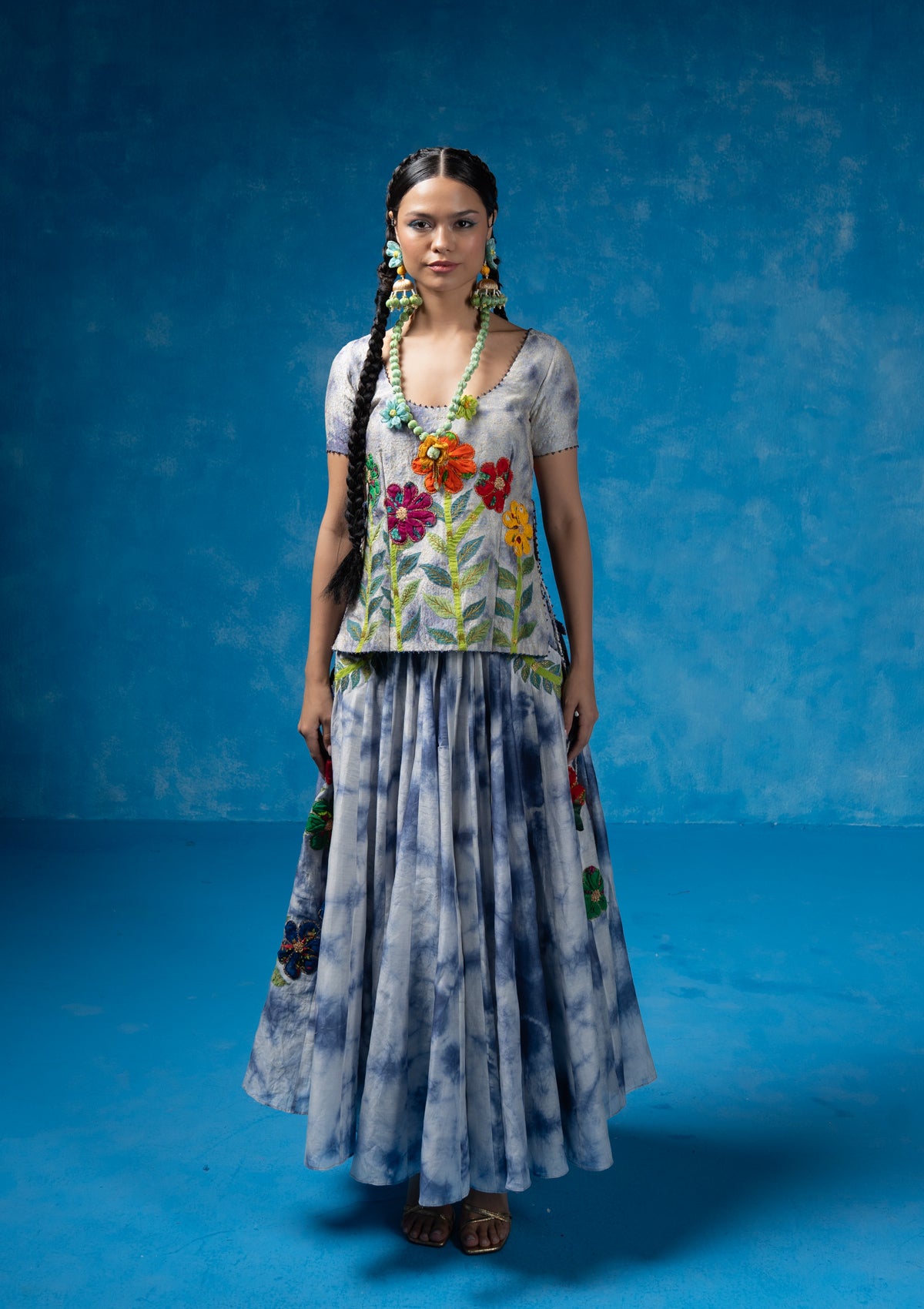 Vedi Blouse,Skirt & Dupatta Set