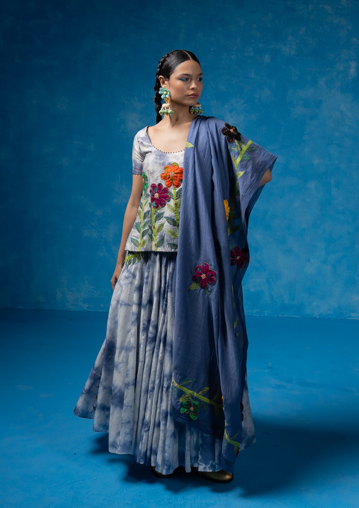 Vedi Blouse,Skirt & Dupatta Set