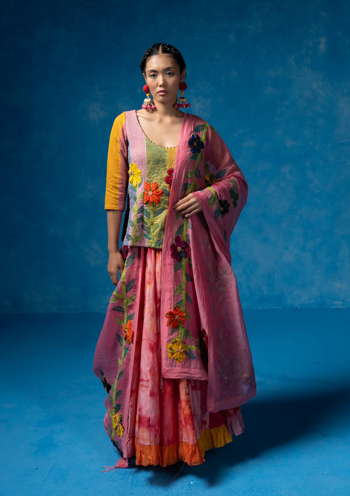 Rangavali Choli,Skirt & Dupatta Set