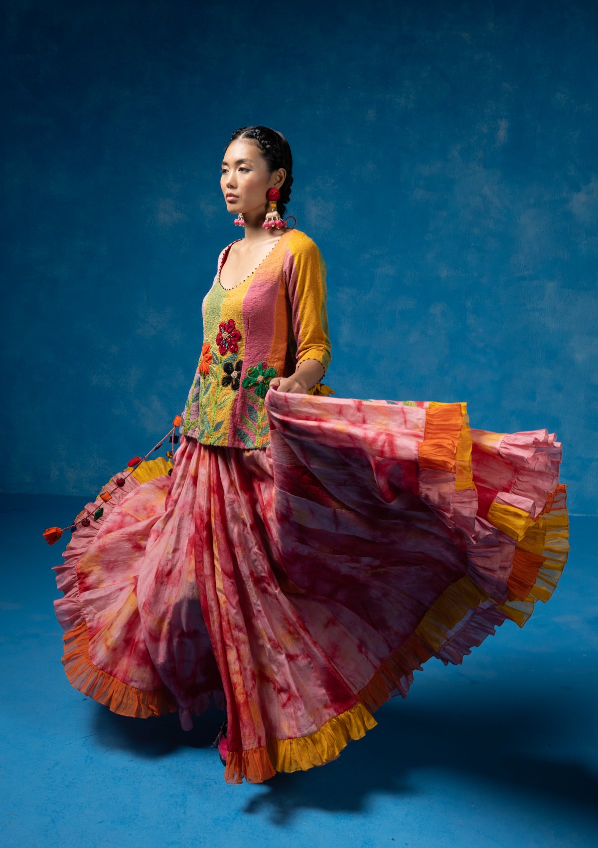 Rangavali Choli,Skirt & Dupatta Set
