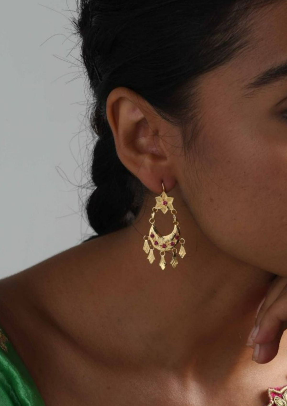 Titli Gold Tone Silver Earrings