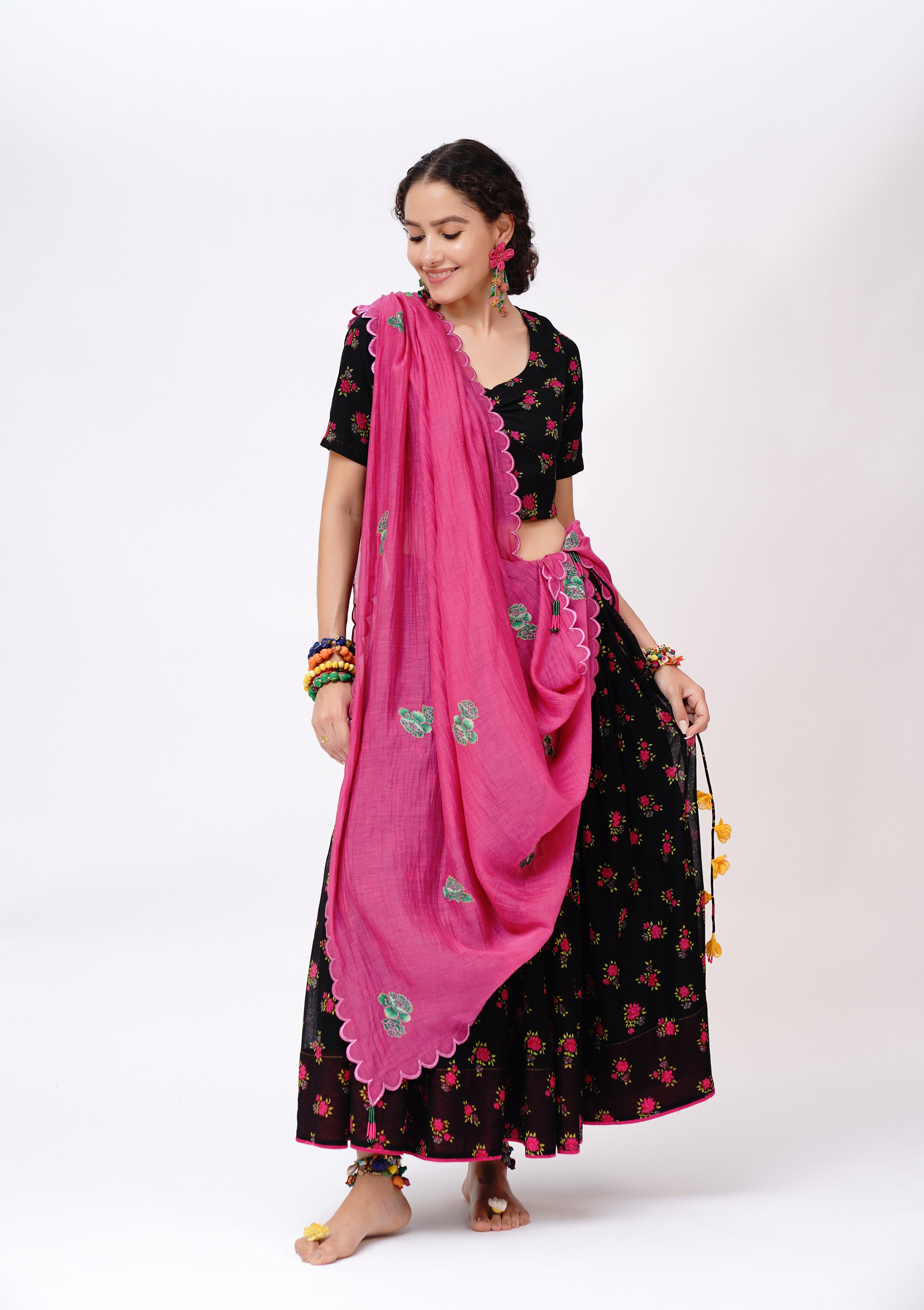 Koyaliya Ghagra, Choli & Dupatta Set