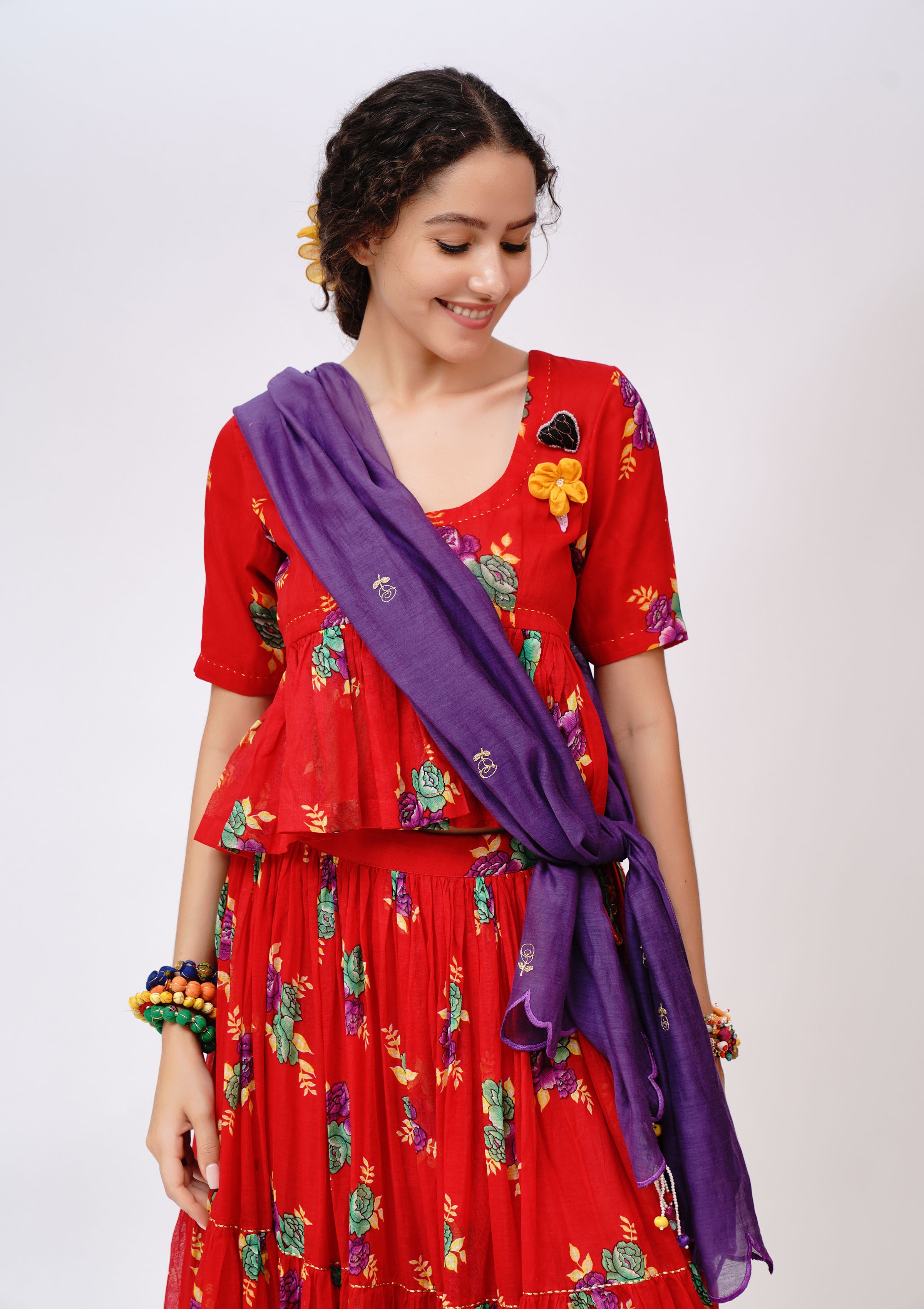 Navdini Floral Dupatta