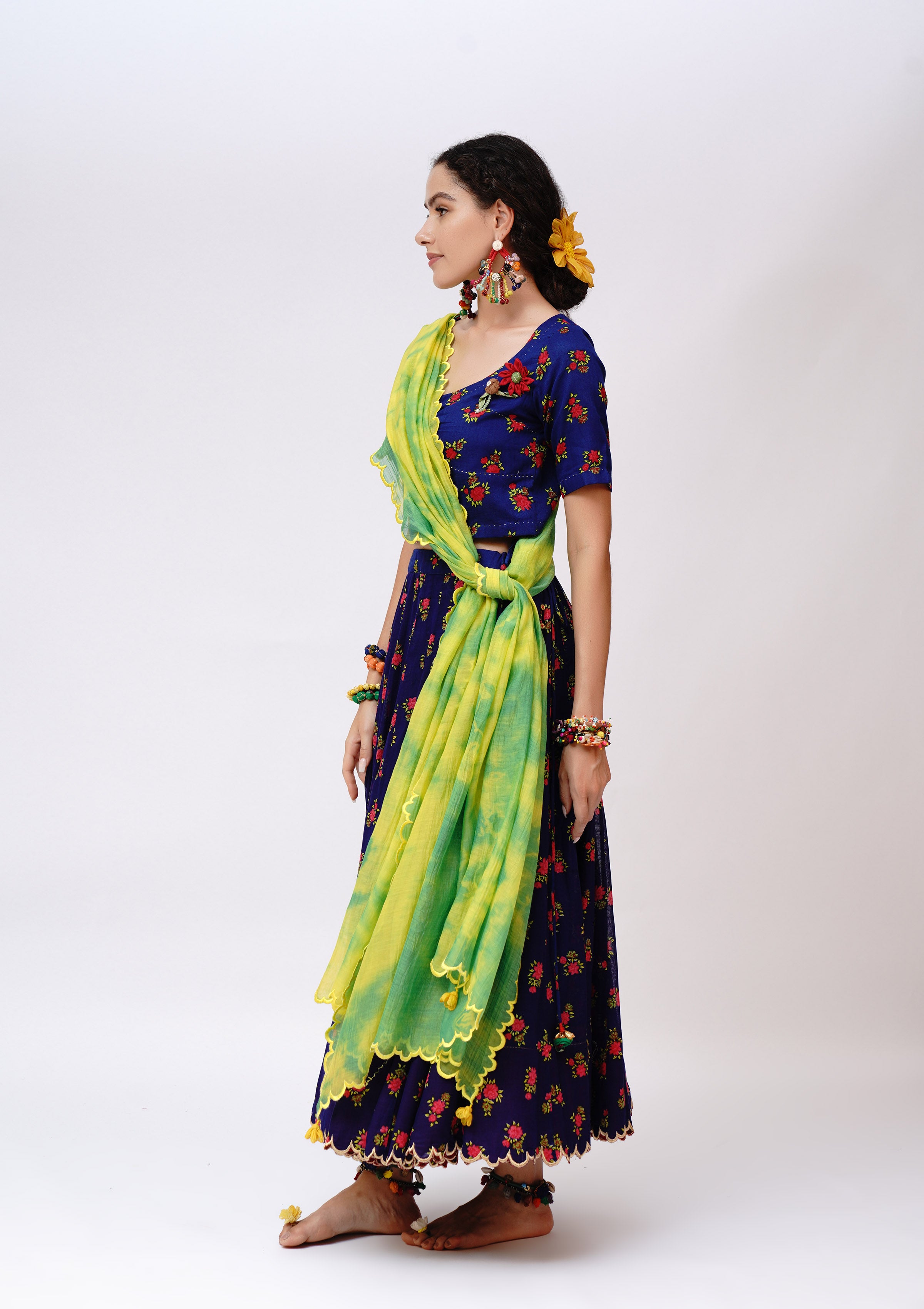 Utsav Green Tie-Die Dupatta